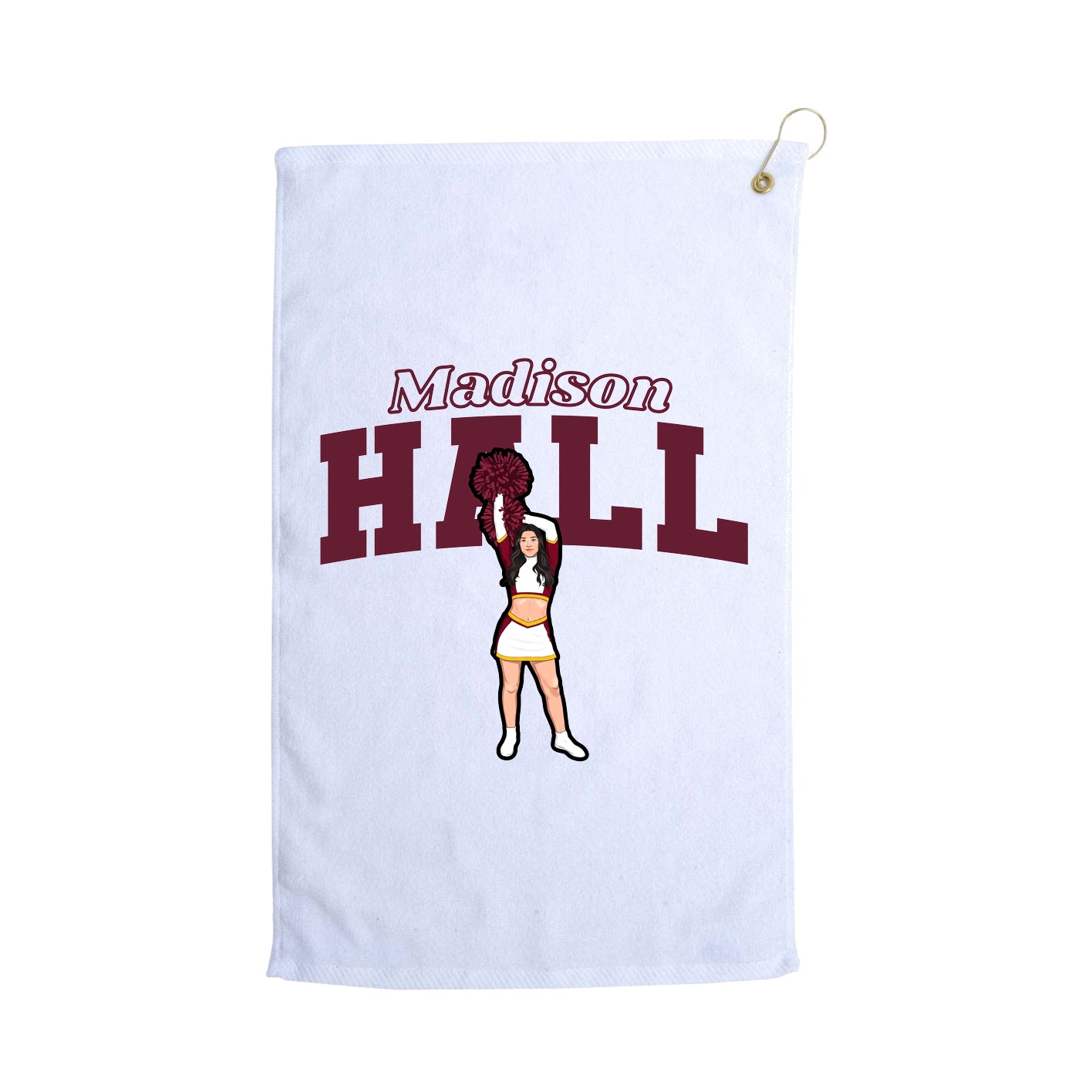 Golf Towel — Name Arch in White
