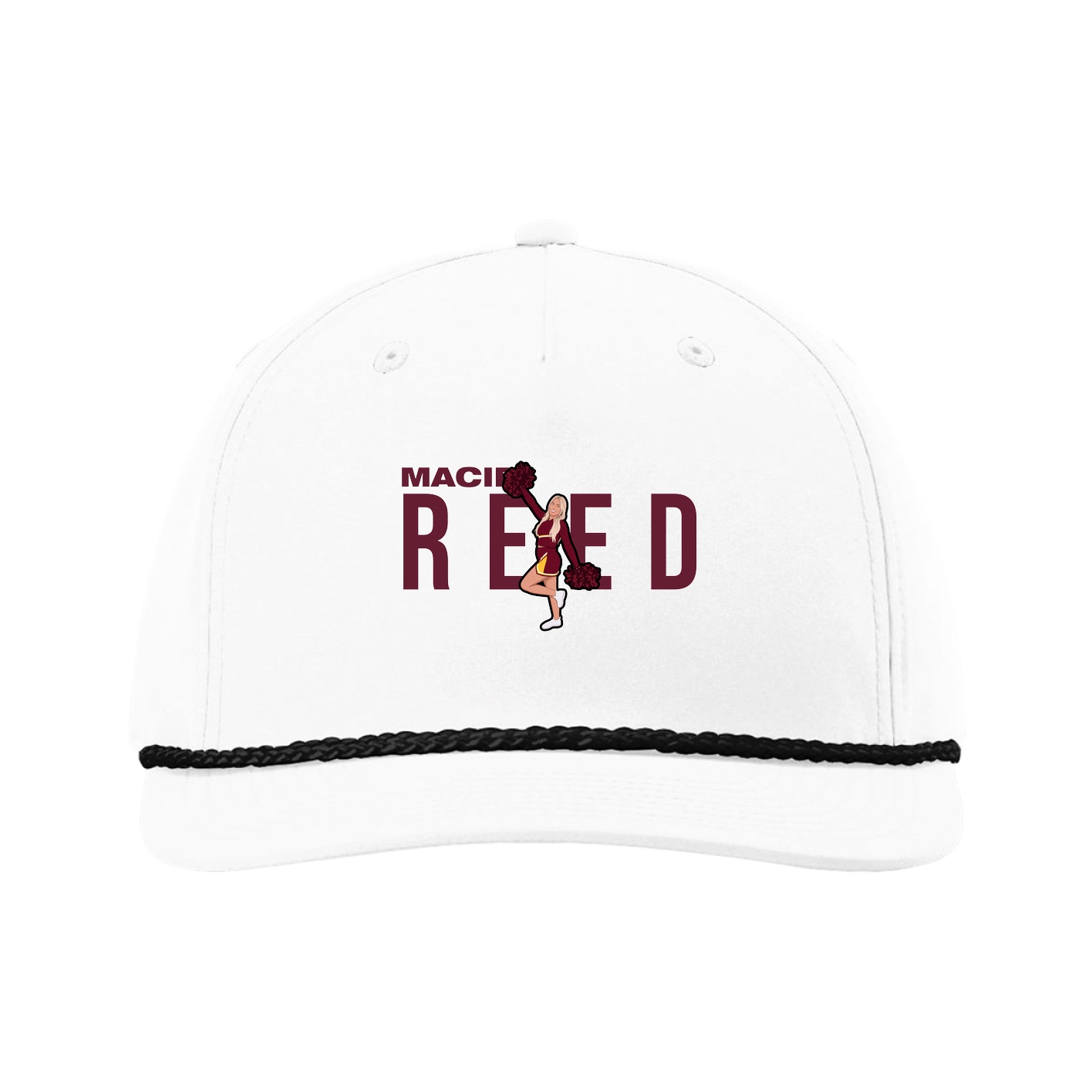 Five-Panel Classic Rope Cap — Player Name in White