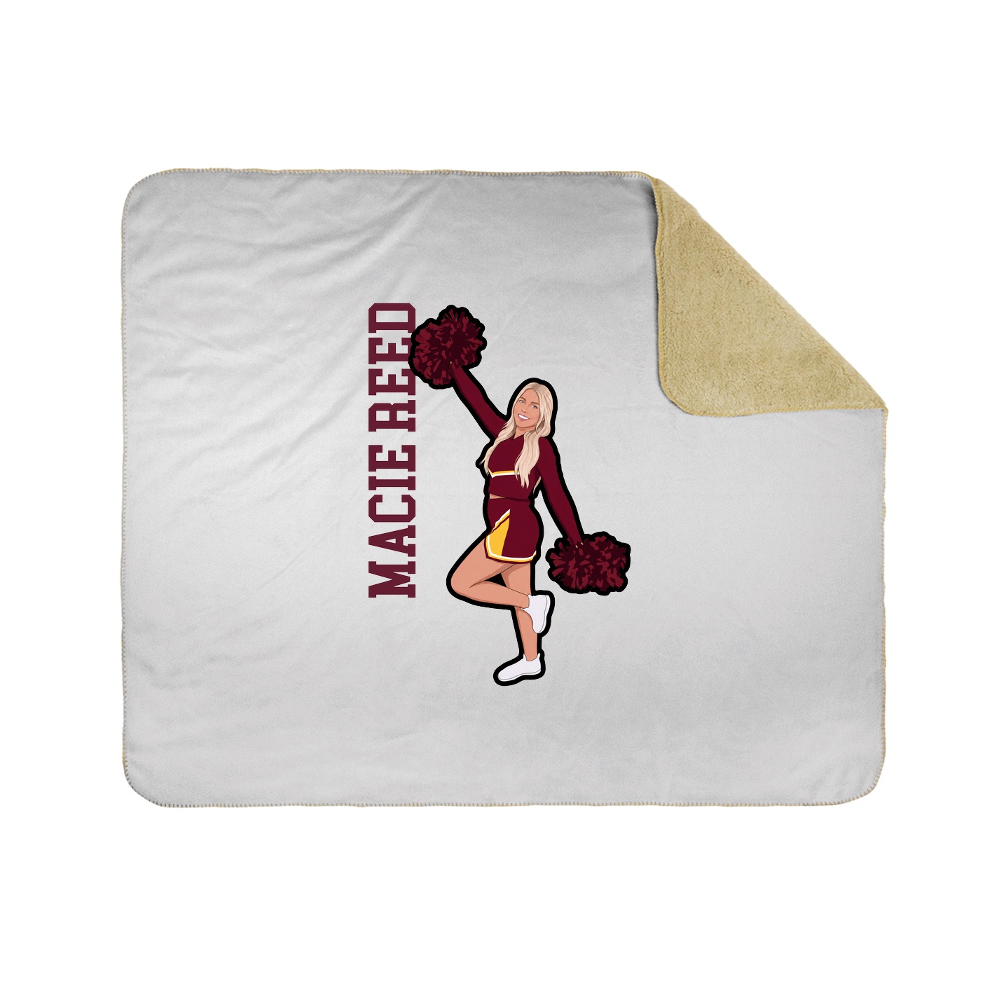 Throw Blanket — Name Vertical in White
