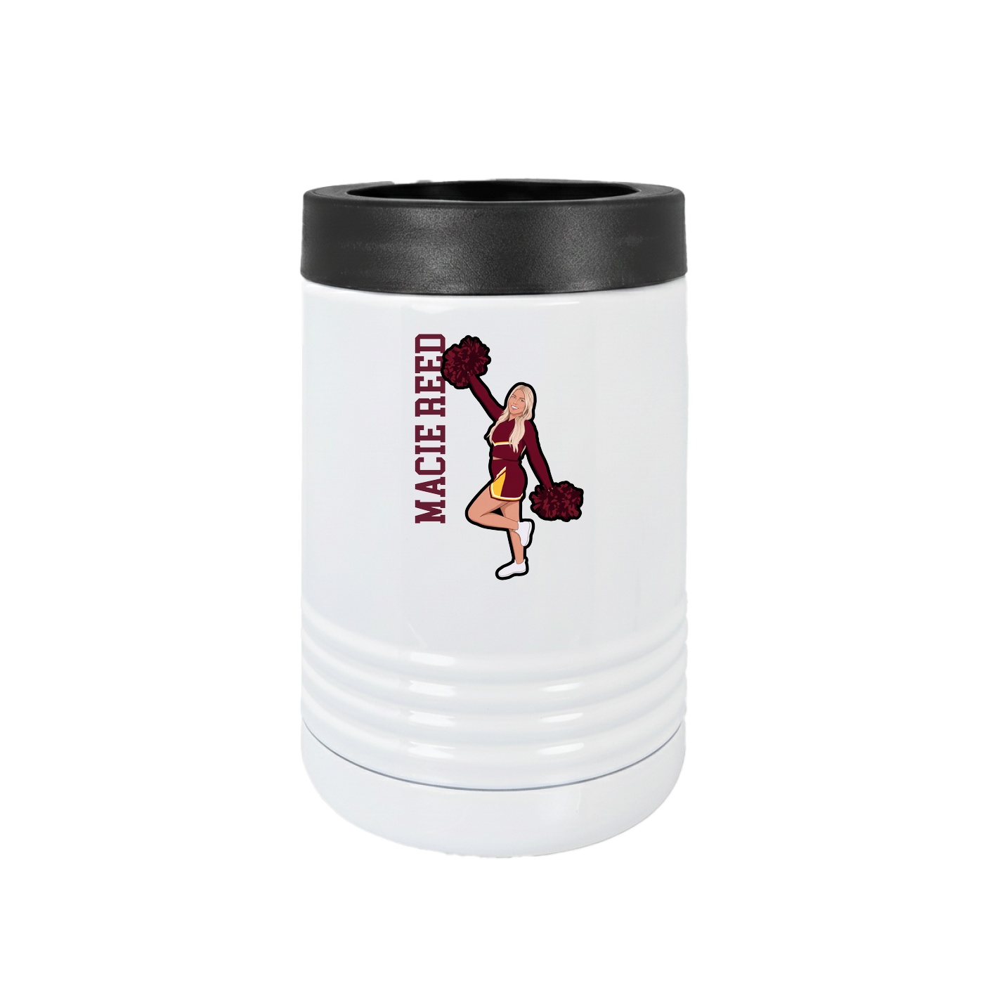 Beverage Holder — Name Vertical in White