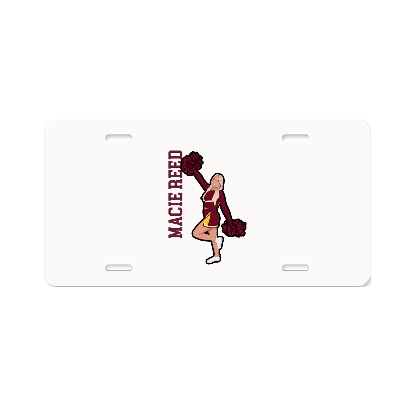 License Plate — Name Vertical in Classic