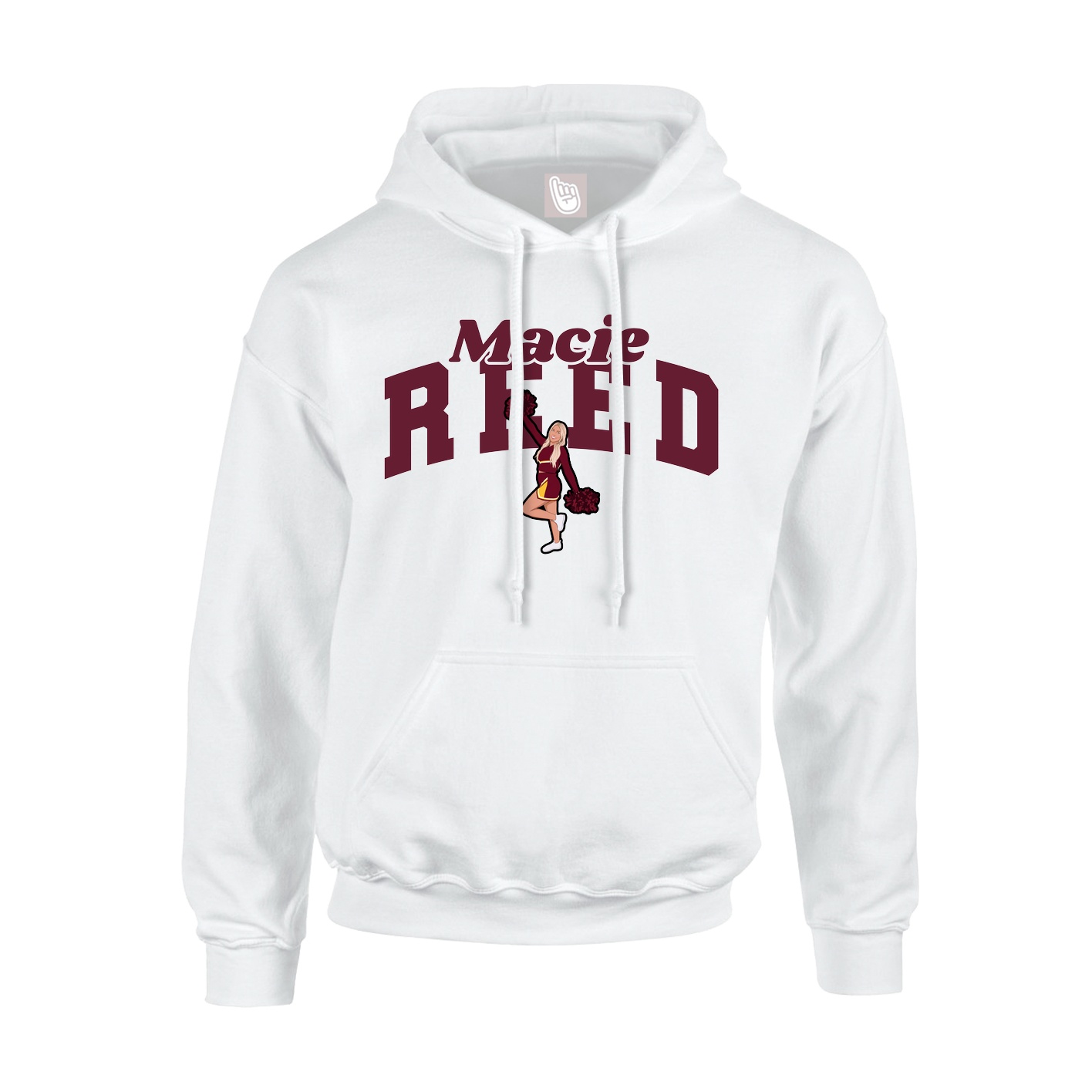 Youth Hoodie — Signature Arch in White