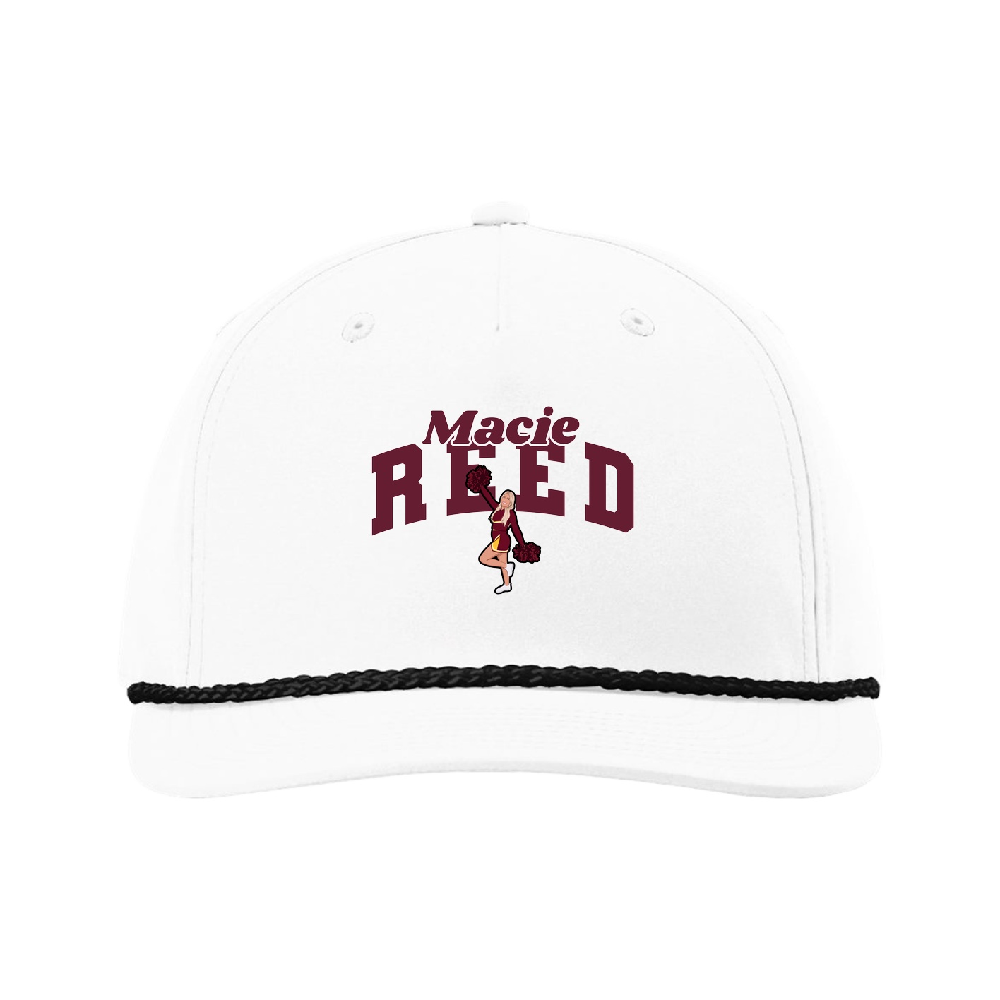 Five-Panel Classic Rope Cap — Signature Arch in White