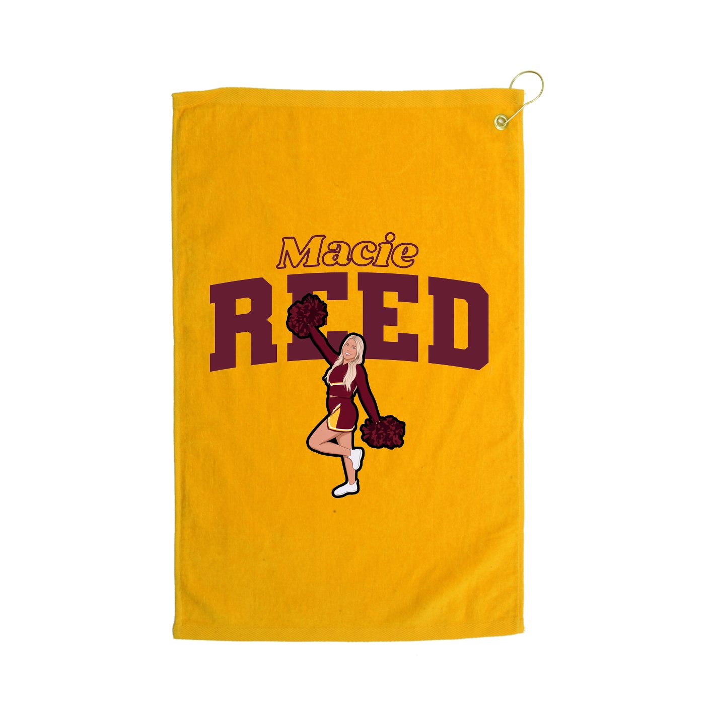 Golf Towel — Name Arch in Gold