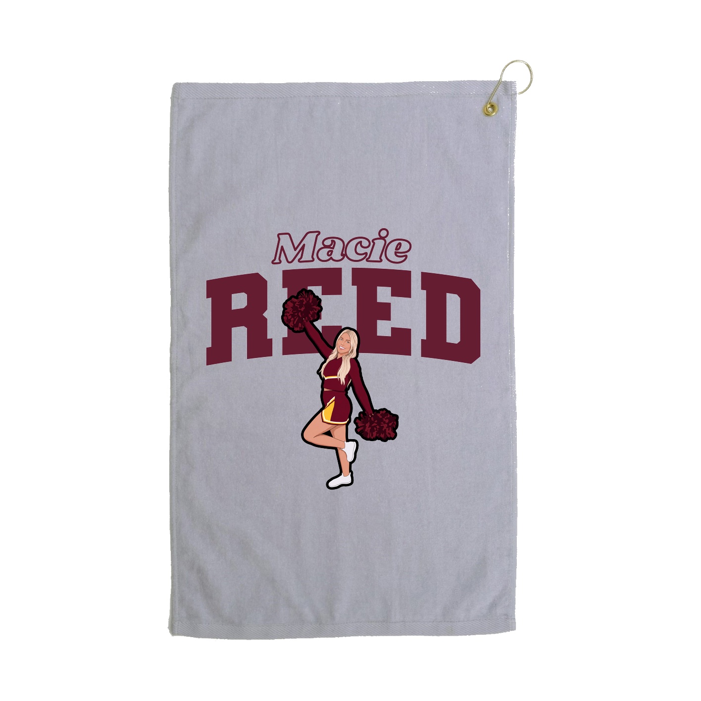 Golf Towel — Name Arch in Grey