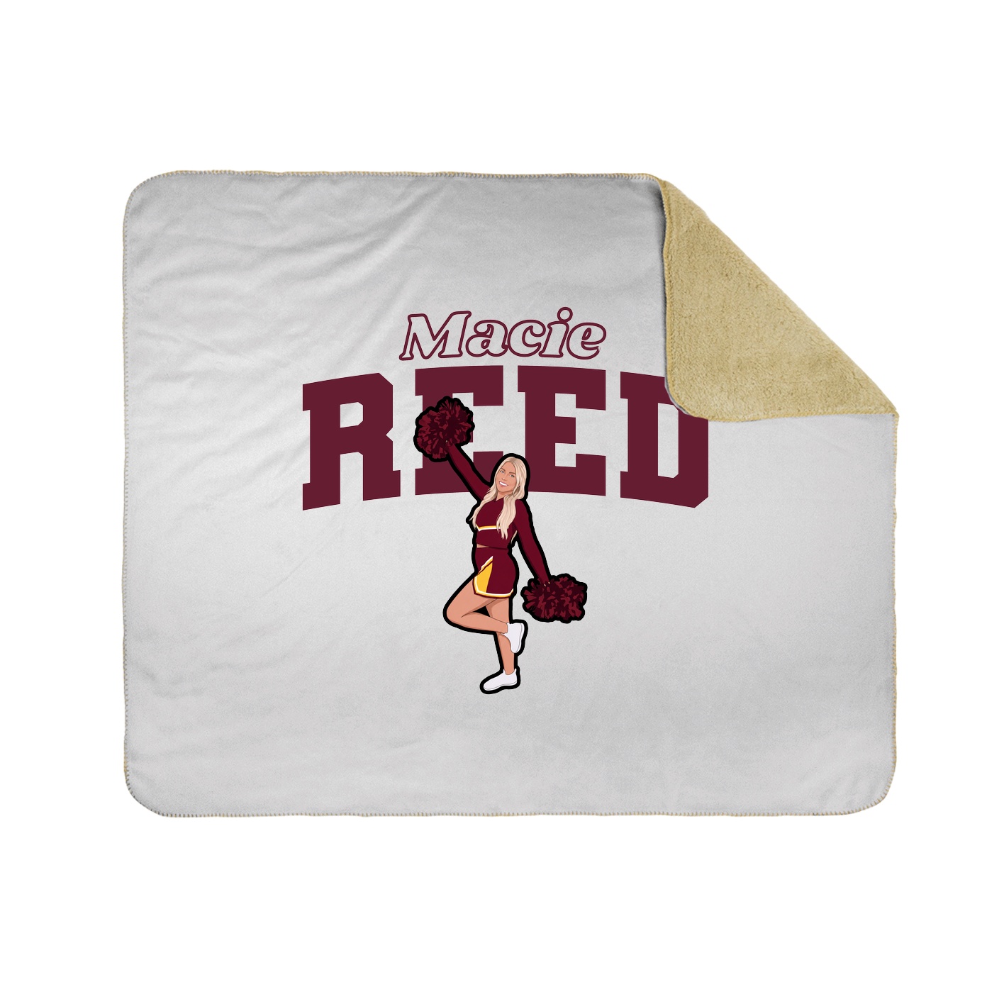 Throw Blanket — Name Arch in White