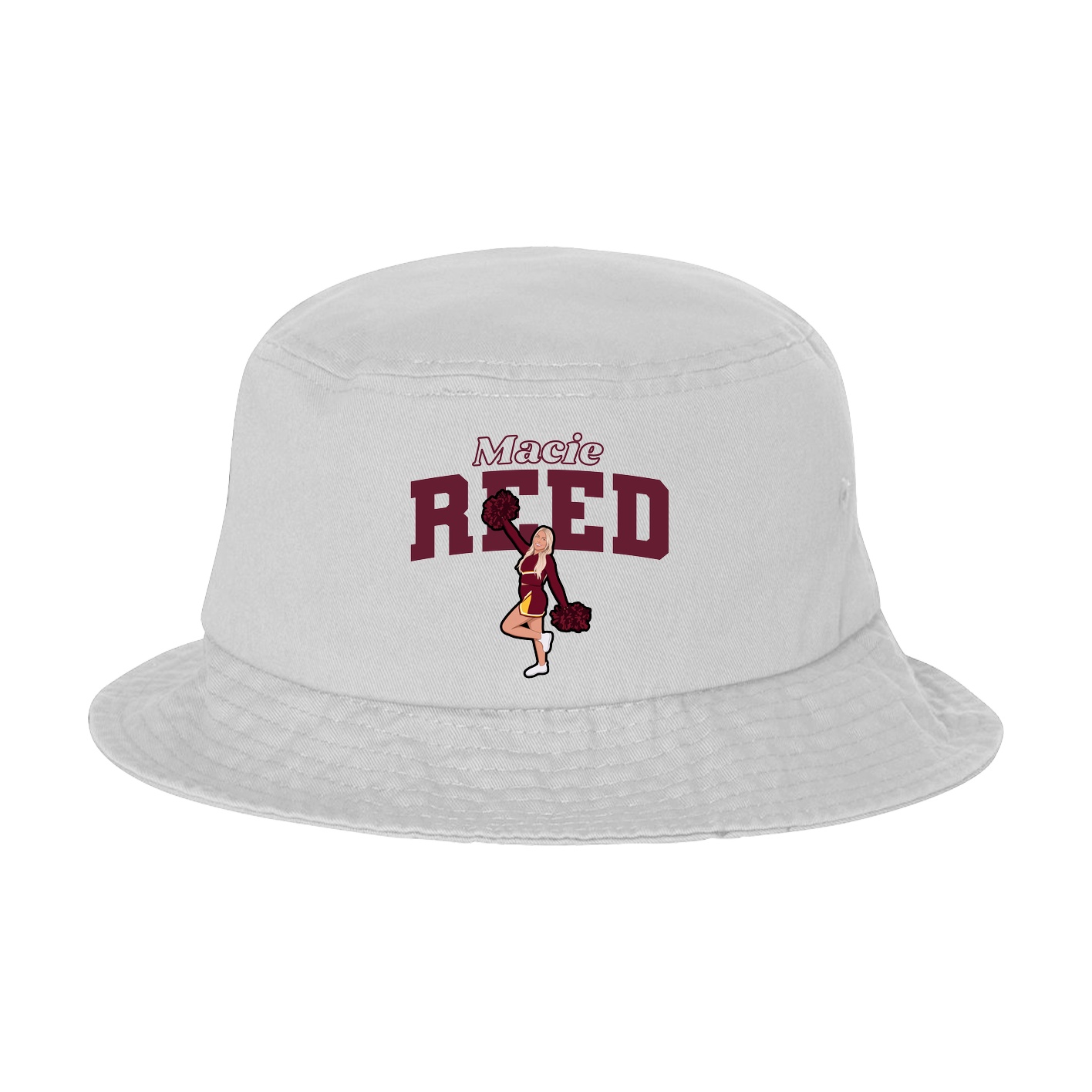 Bucket Cap — Name Arch in White