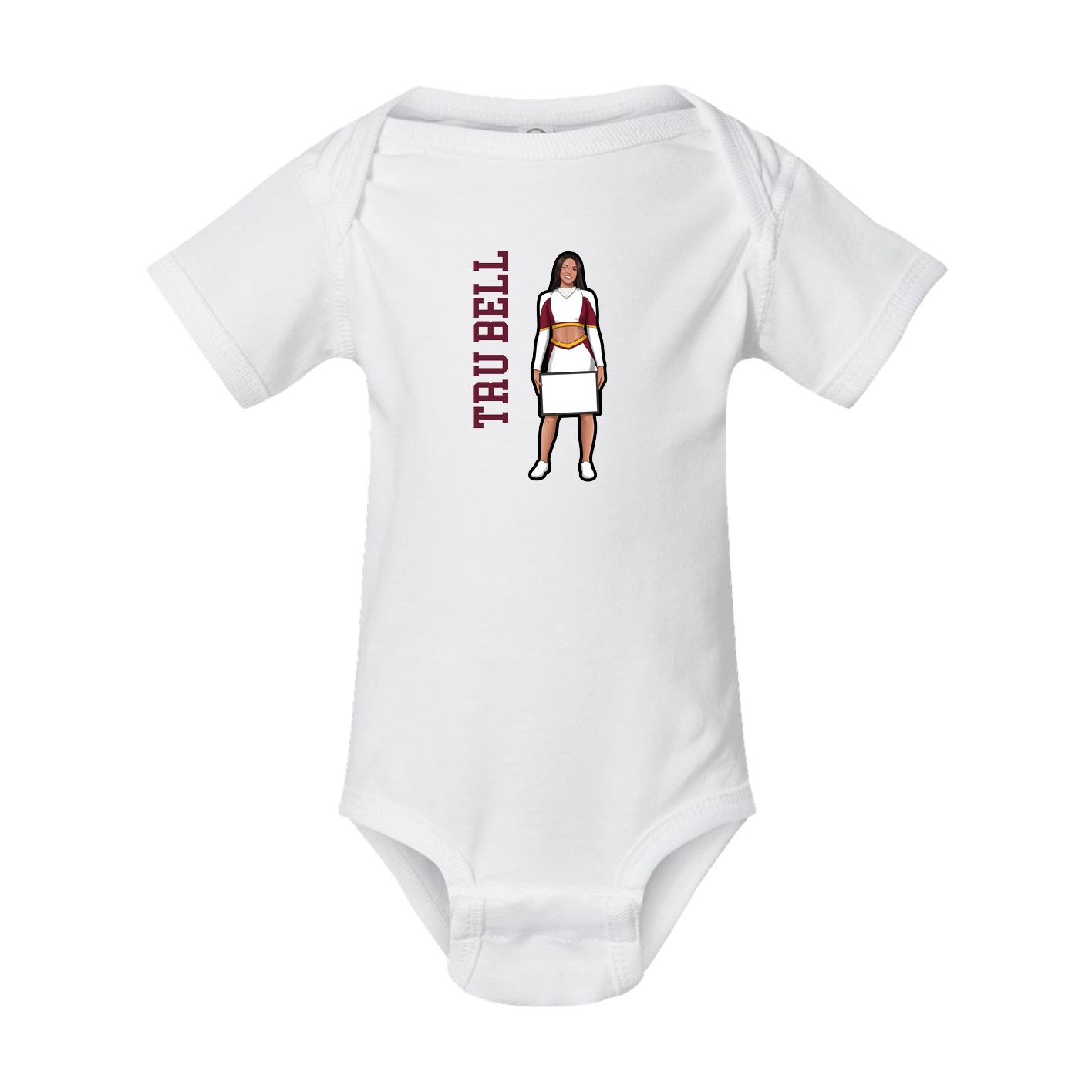 Baby Onesie — Name Vertical in White