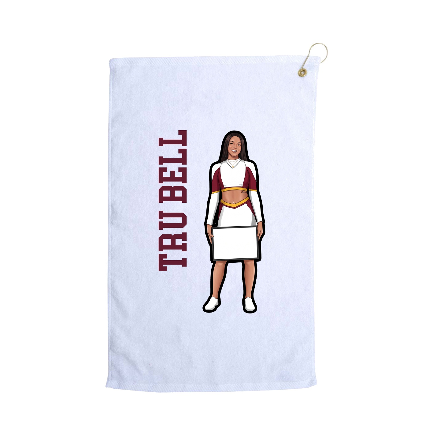 Golf Towel — Name Vertical in White