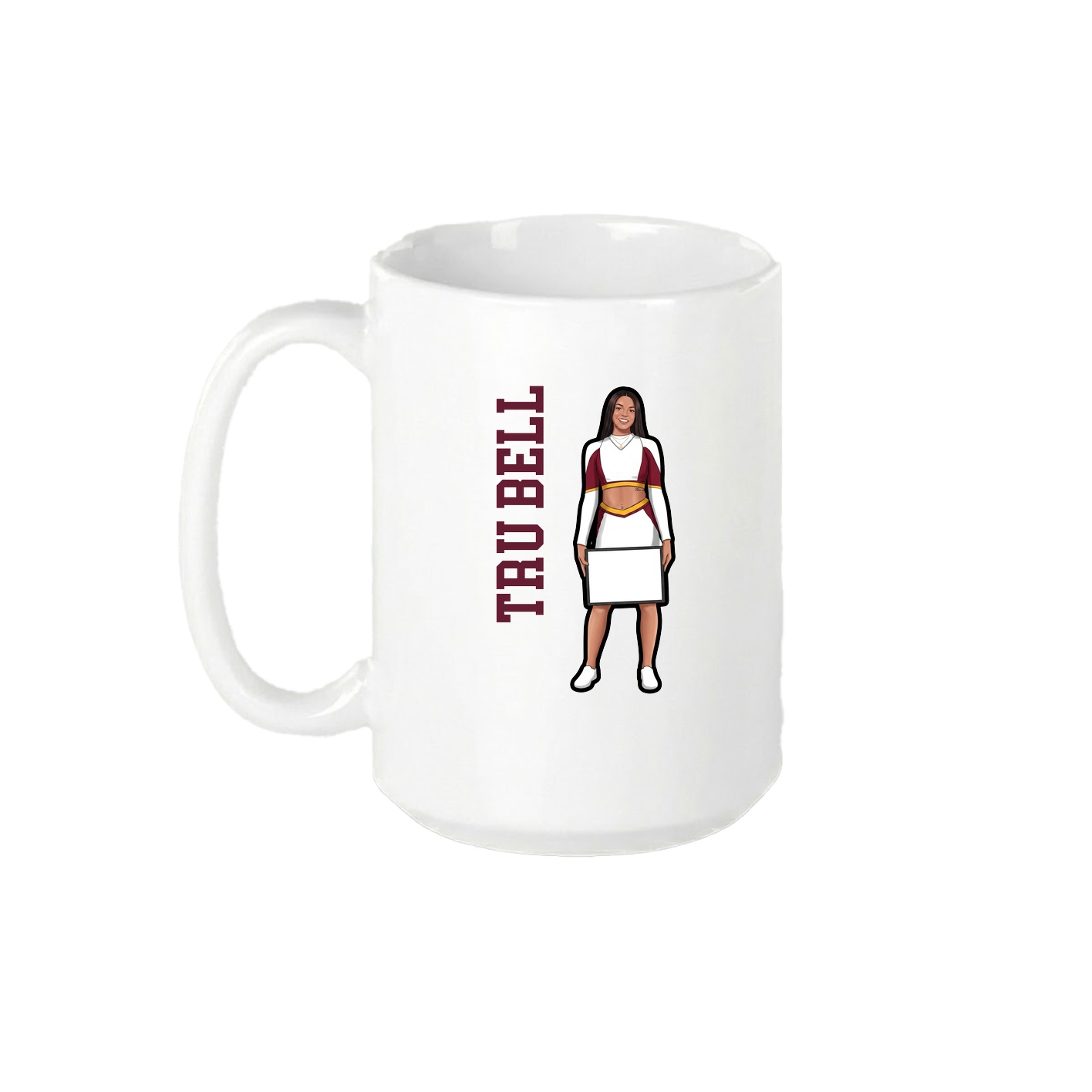15oz Coffee Mug — Name Vertical in White