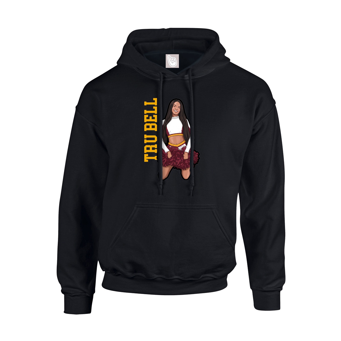 Youth Hoodie — Name Vertical in Black