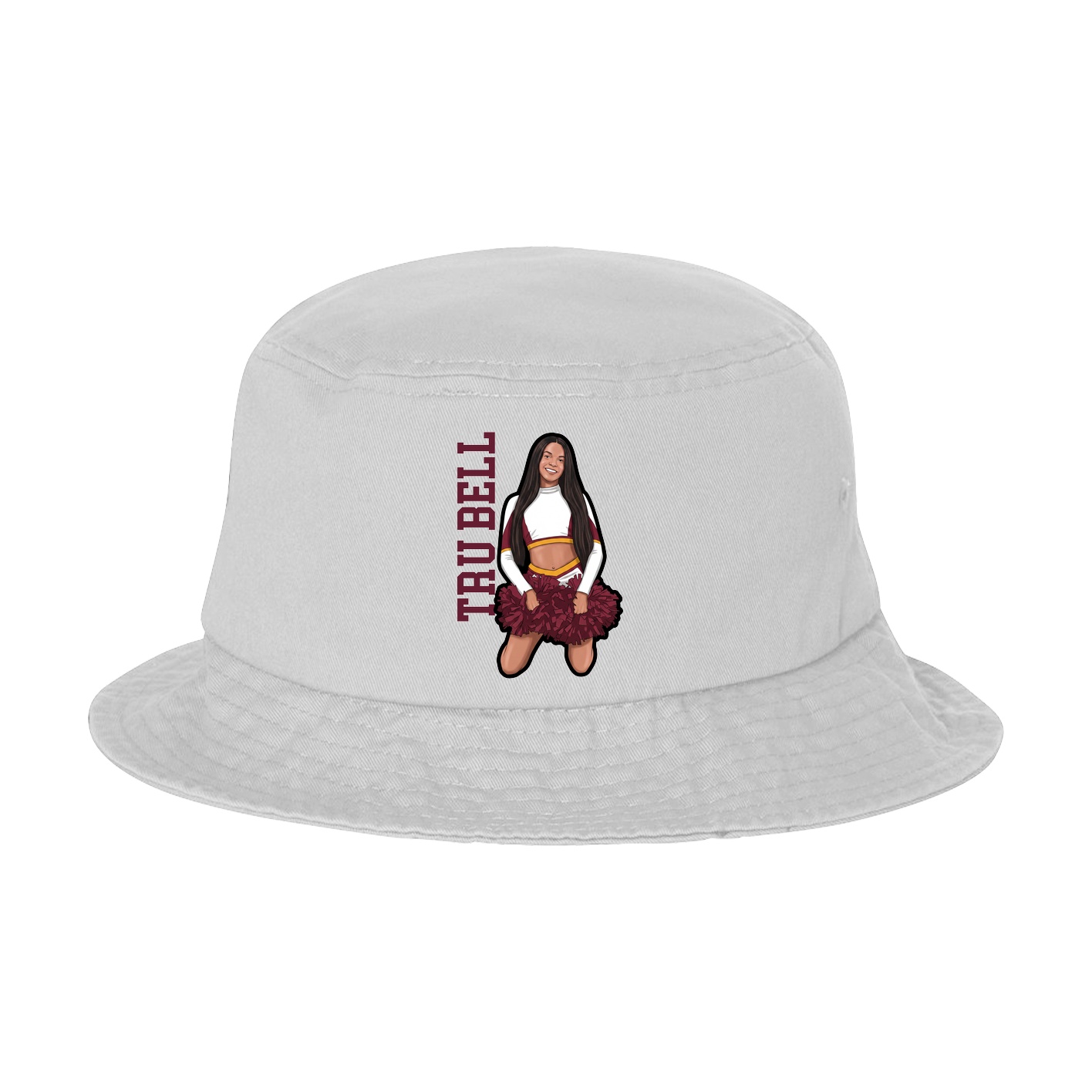 Bucket Cap — Name Vertical in White