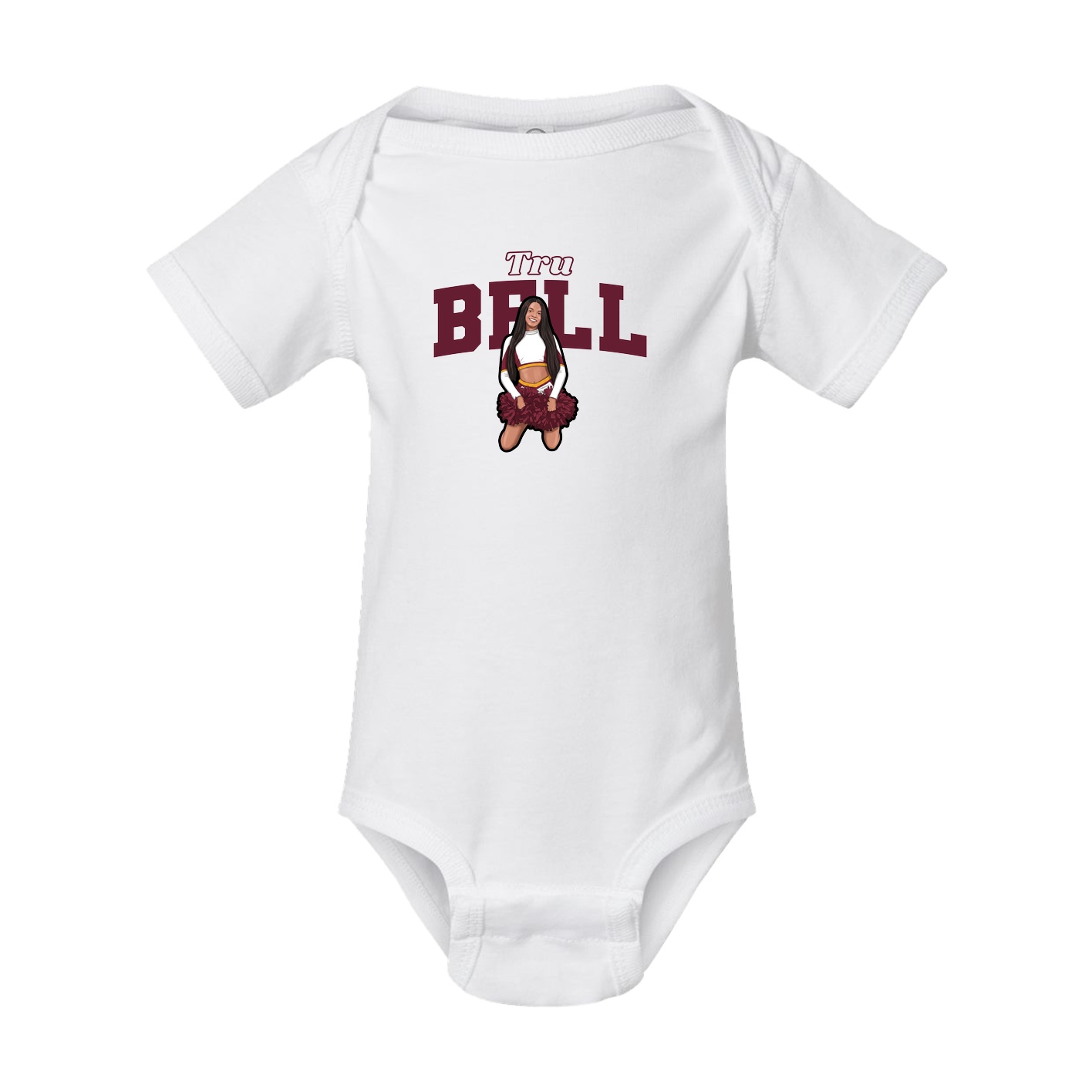 Baby Onesie — Name Arch in White