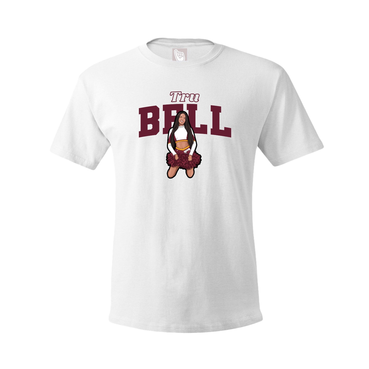 Youth Tee — Name Arch in White