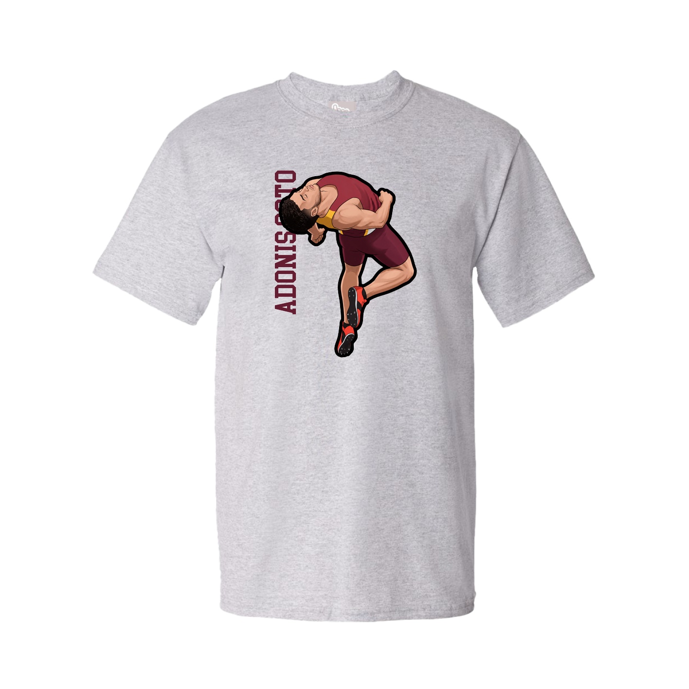 Tee — Name Vertical in Grey