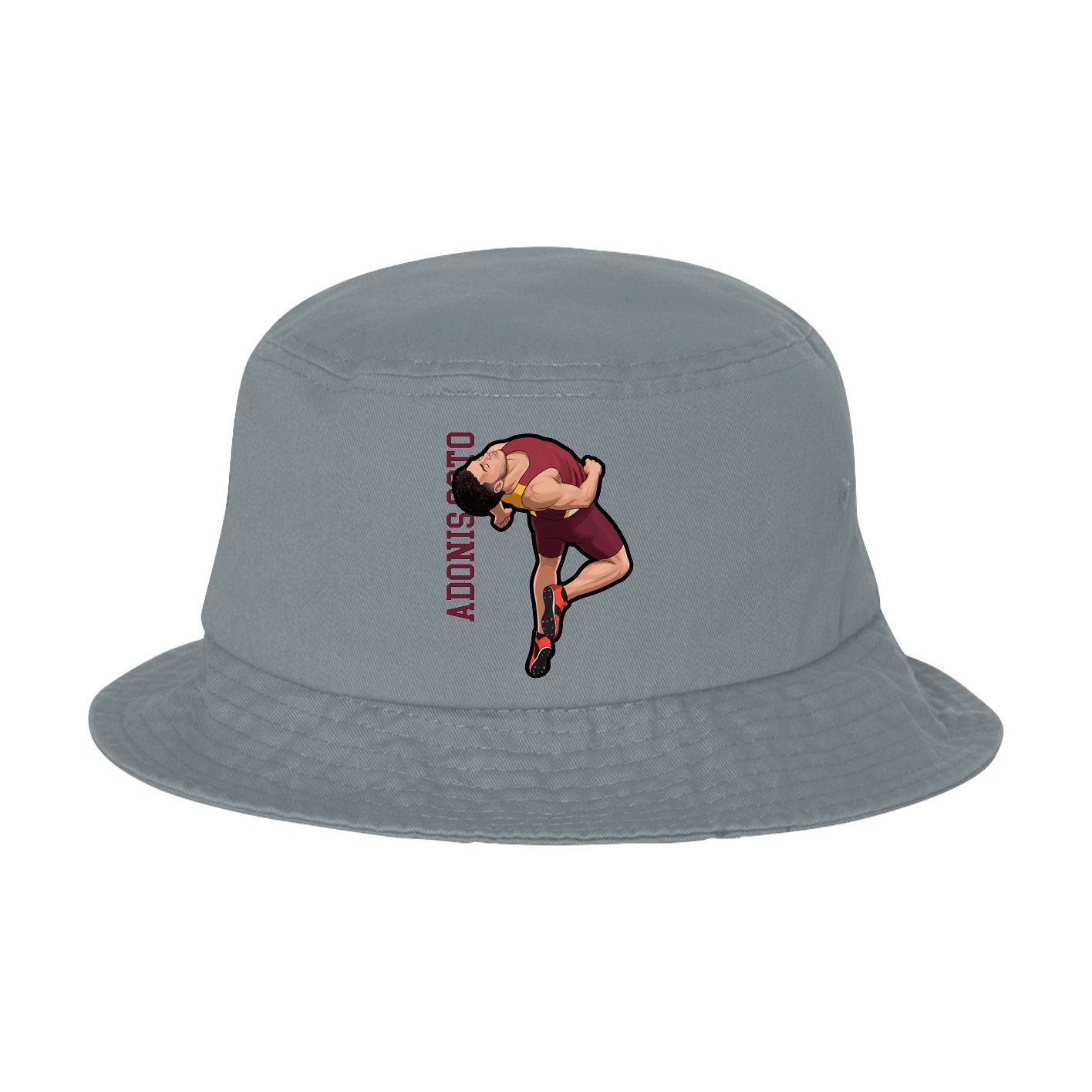 Bucket Cap — Name Vertical in Grey