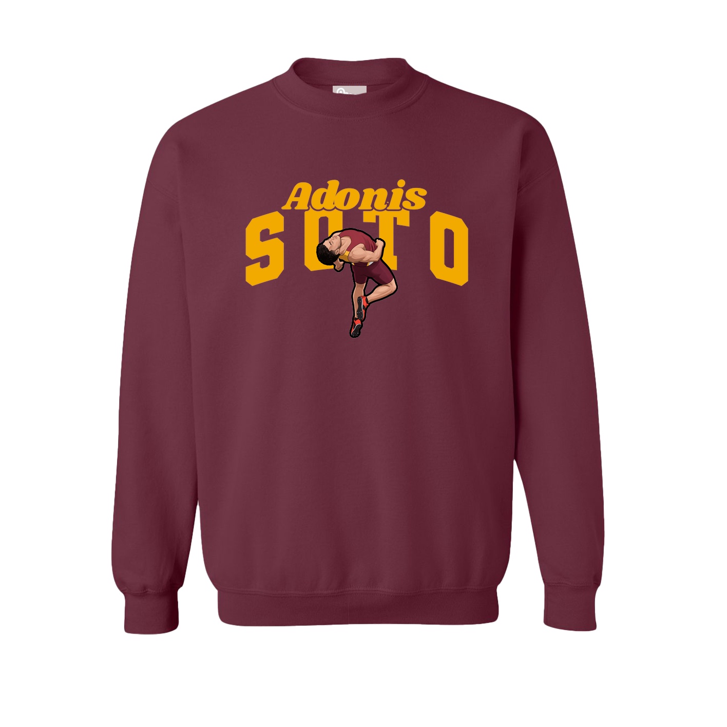 Fleece Crew — Signature Arch in Maroon