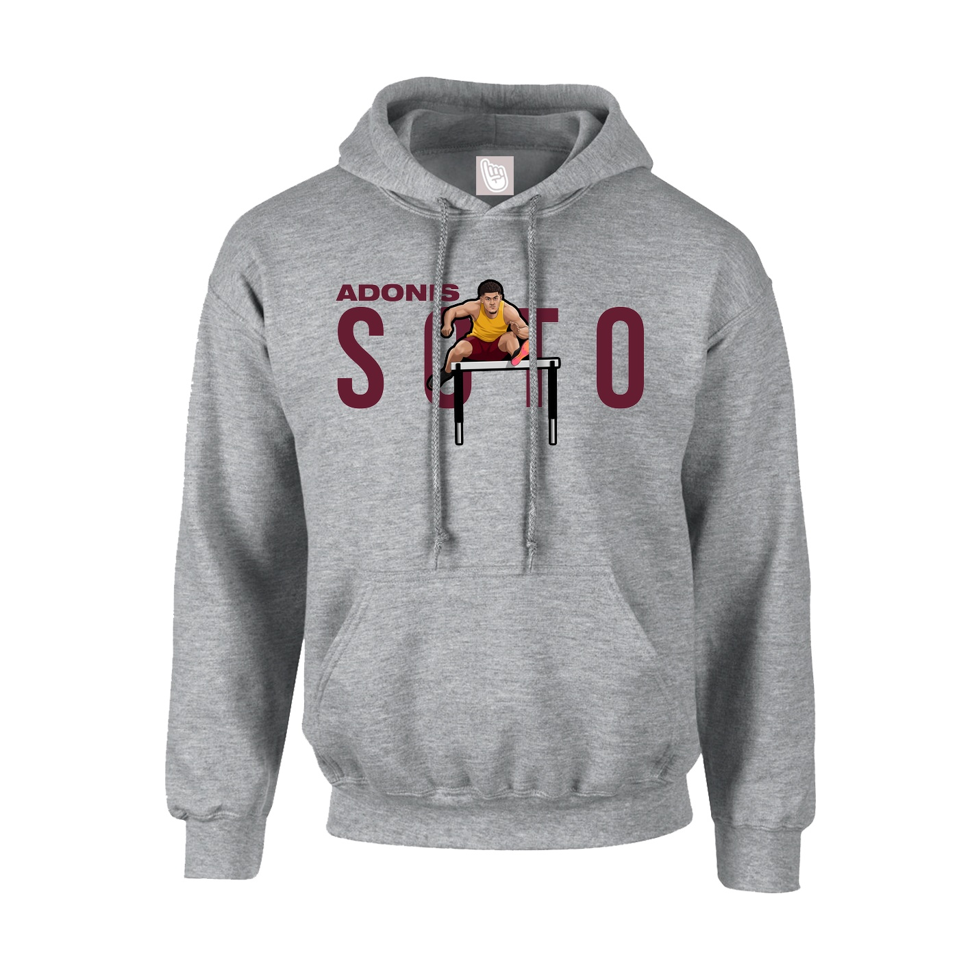 Hoodie — Player Name in Grey