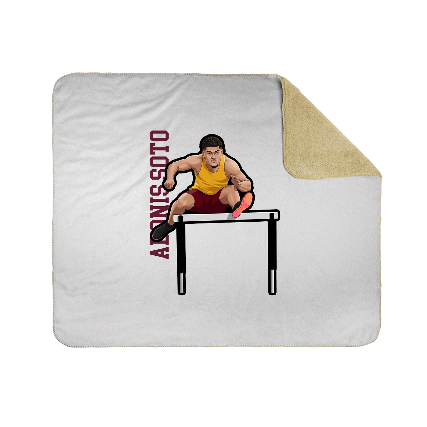 Throw Blanket — Name Vertical in White