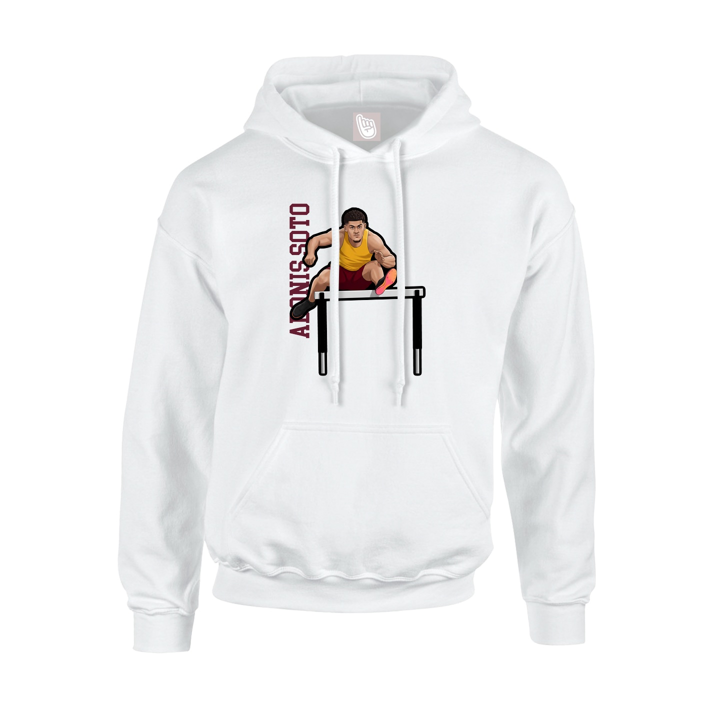 Hoodie — Name Vertical in White