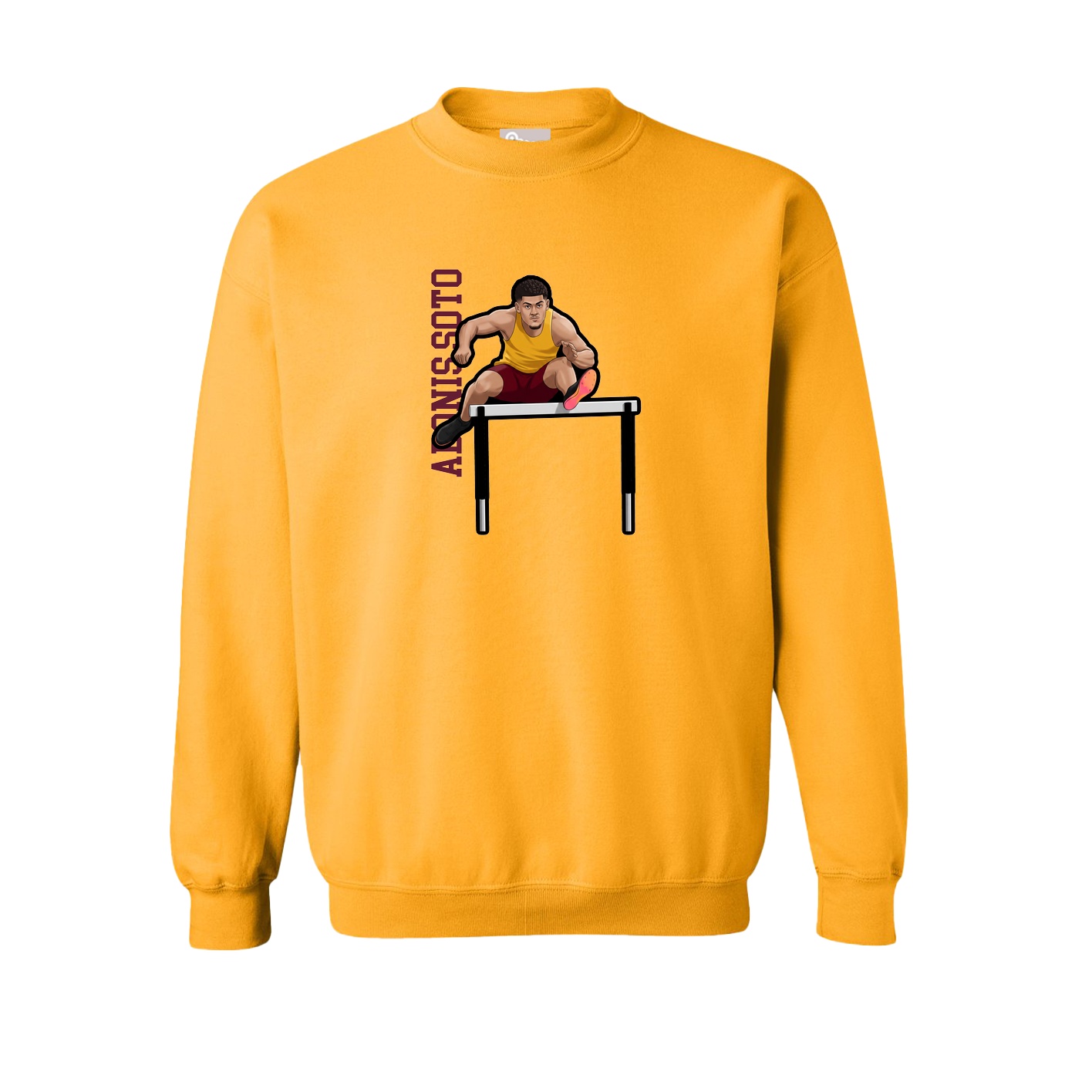 Fleece Crew — Name Vertical in Gold