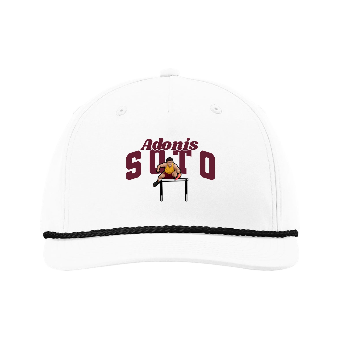Five-Panel Classic Rope Cap — Signature Arch in White