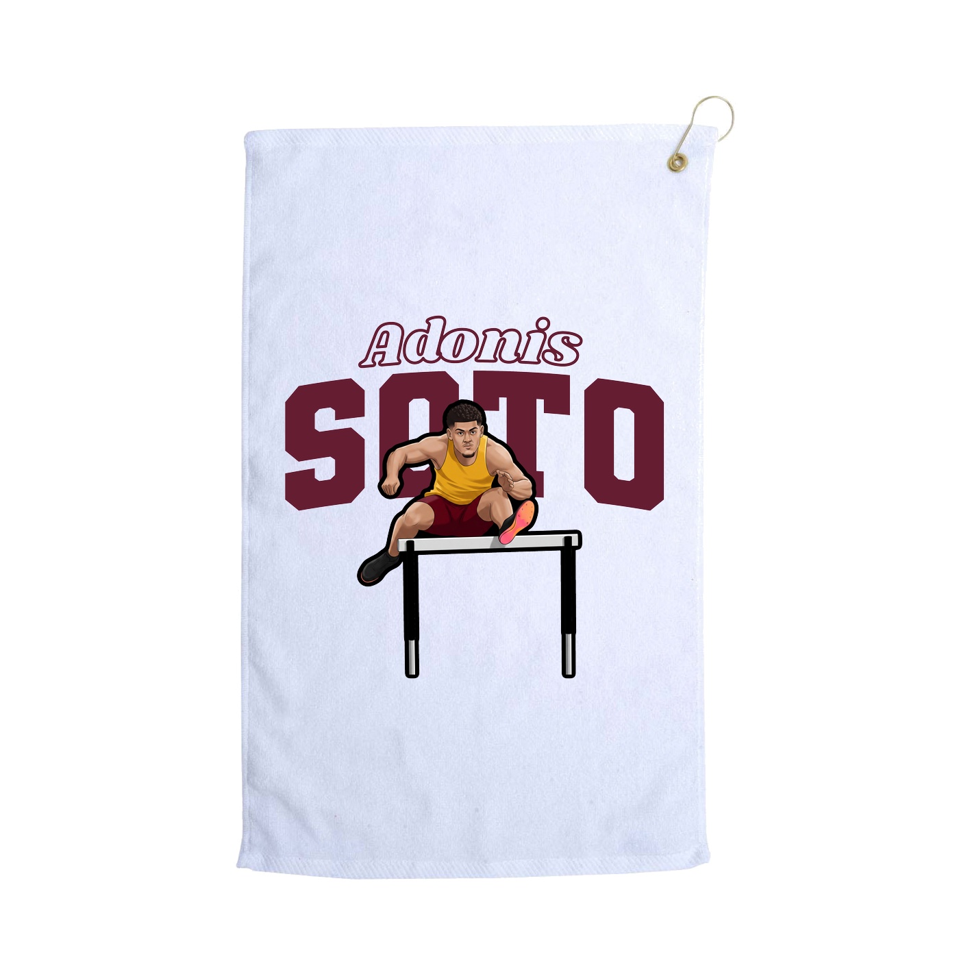Golf Towel — Name Arch in White
