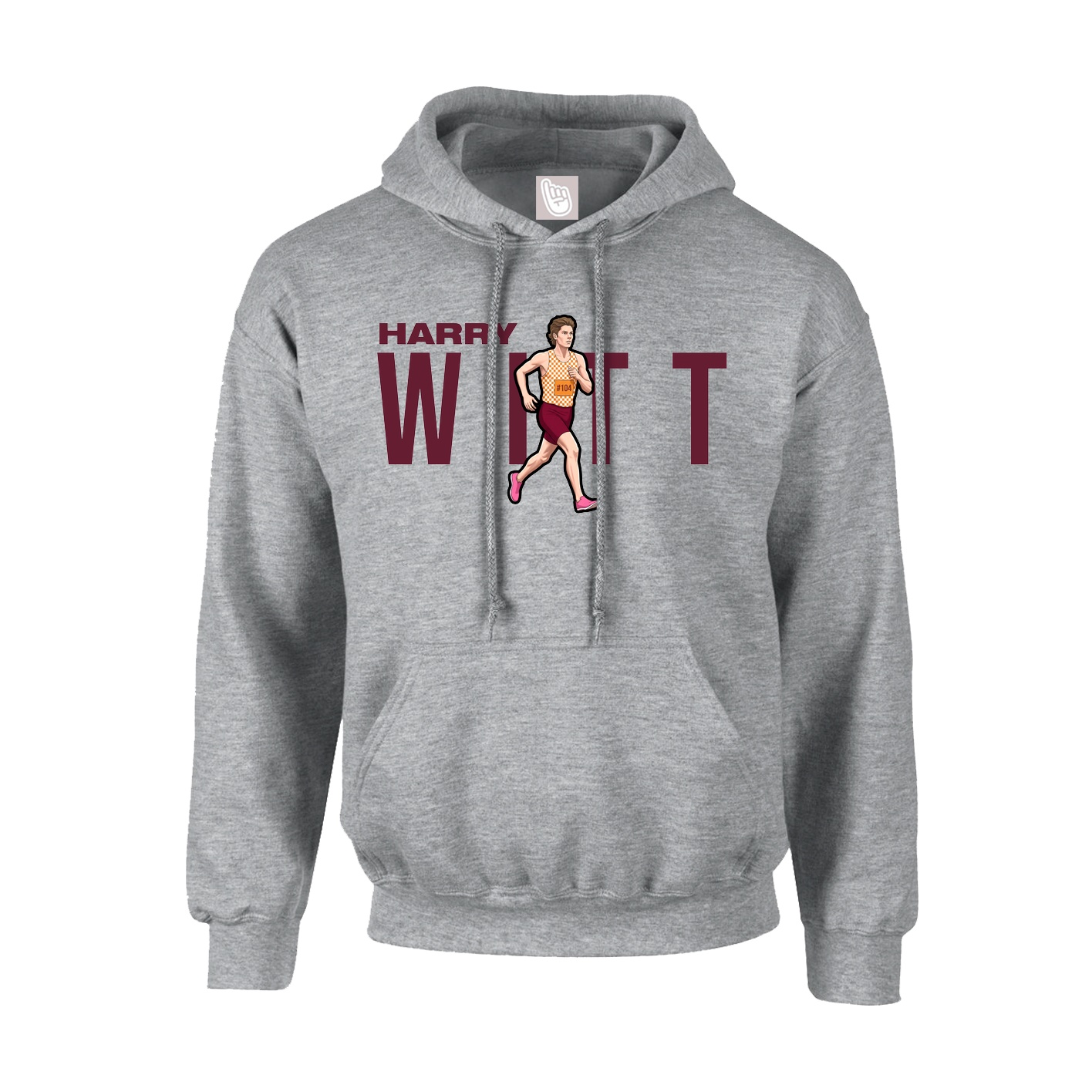 Youth Hoodie — Player Name in Grey
