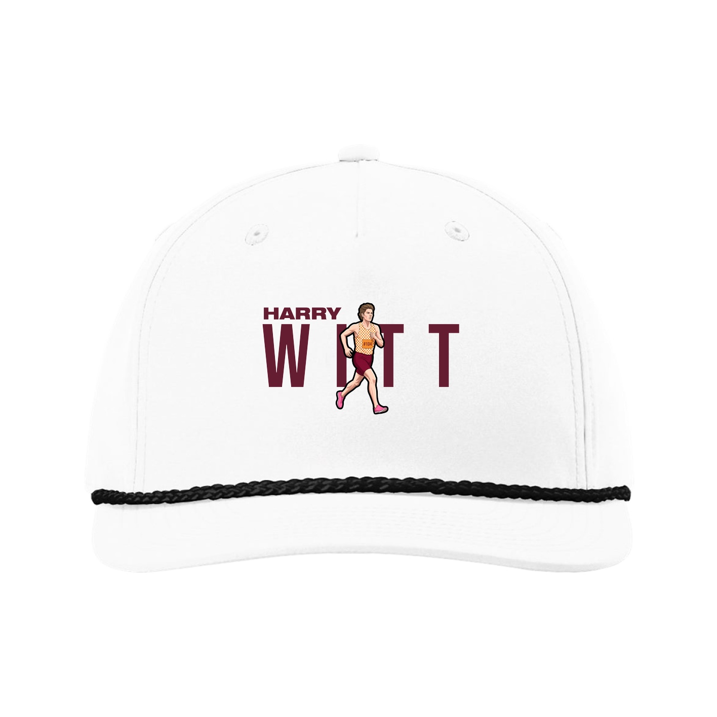 Five-Panel Classic Rope Cap — Player Name in White