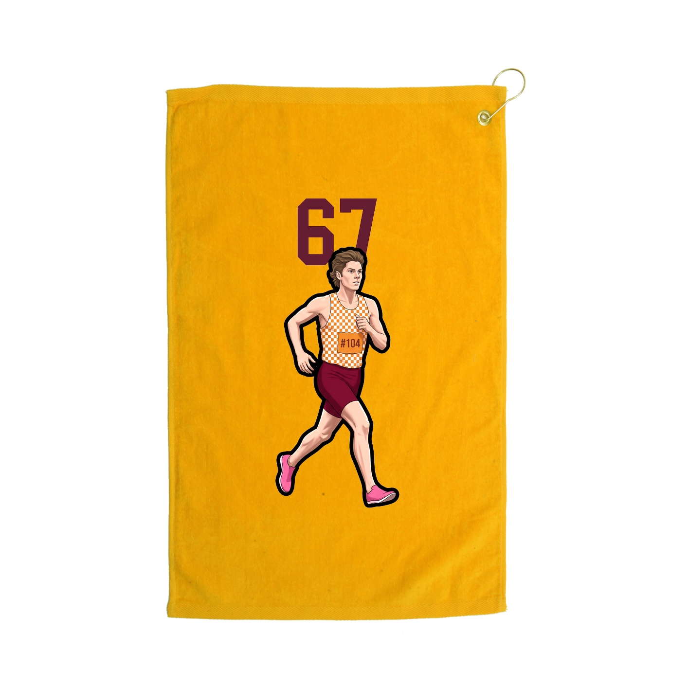 Golf Towel — Number Top in Gold