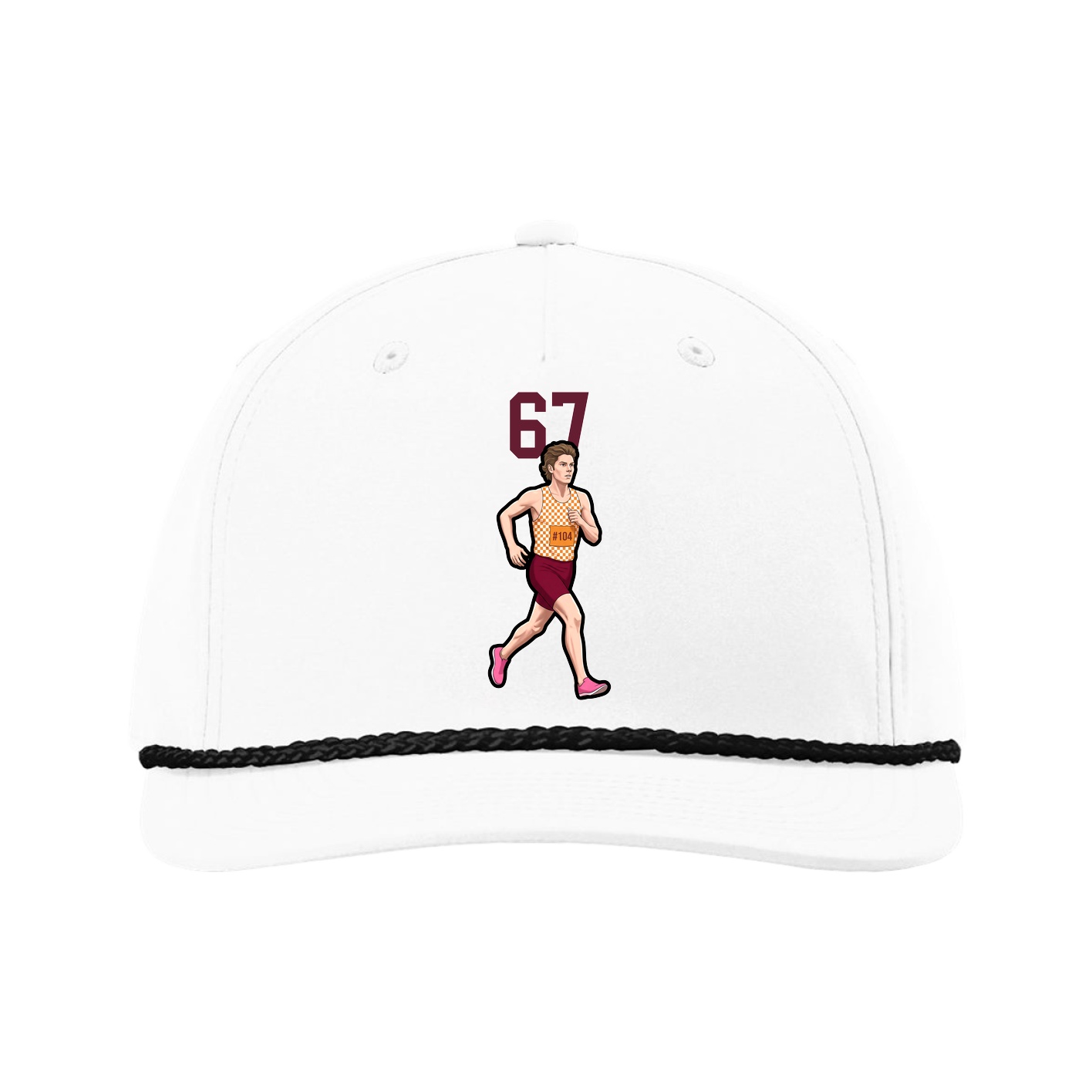 Five-Panel Classic Rope Cap — Number Top in White