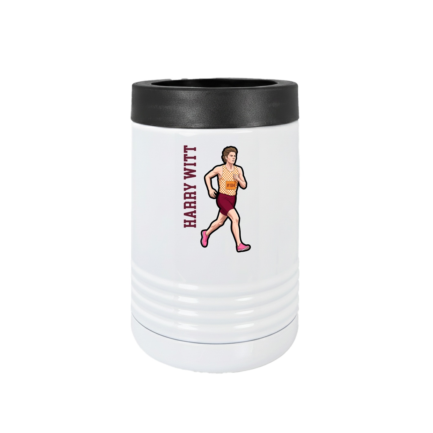Beverage Holder — Name Vertical in White