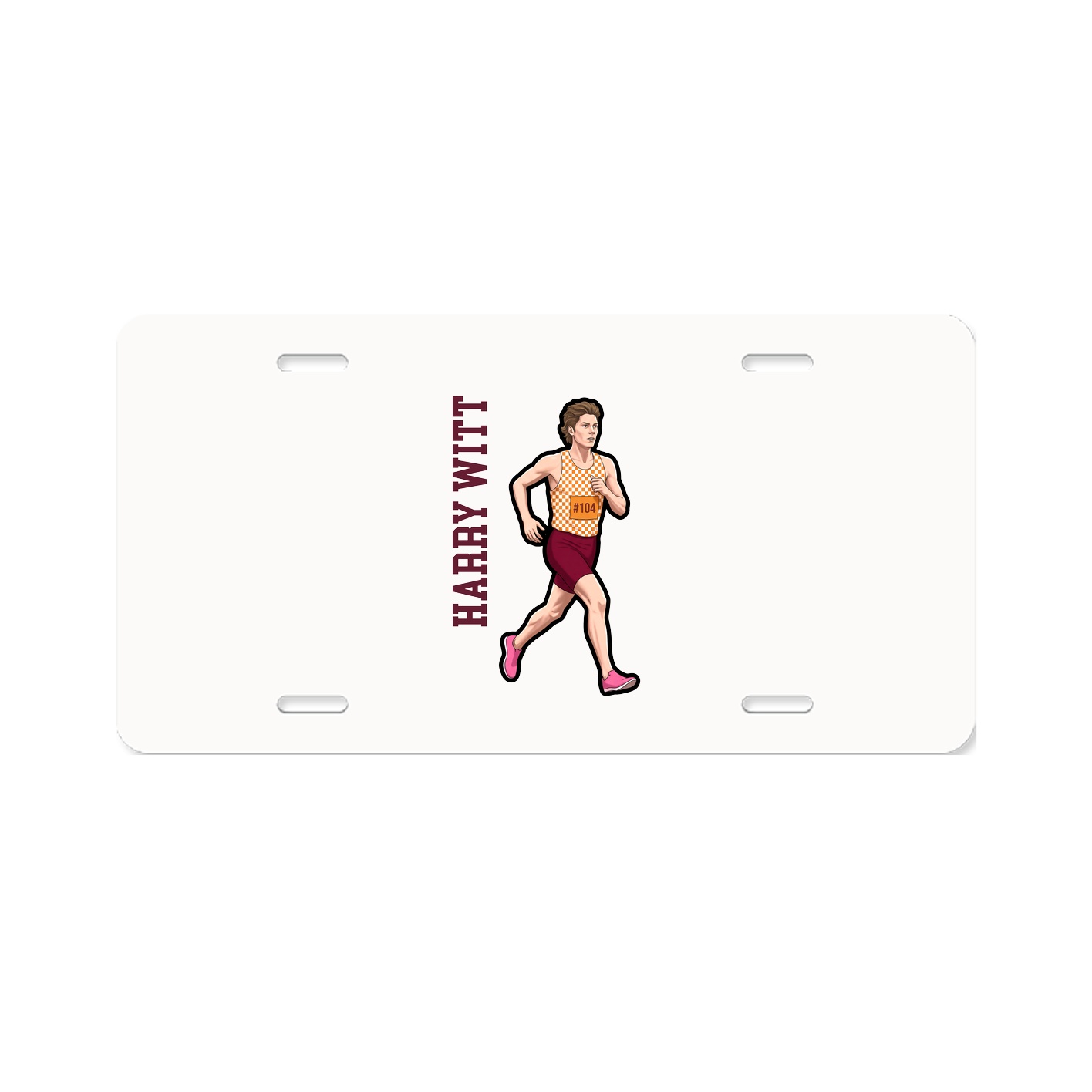 License Plate — Name Vertical in Classic