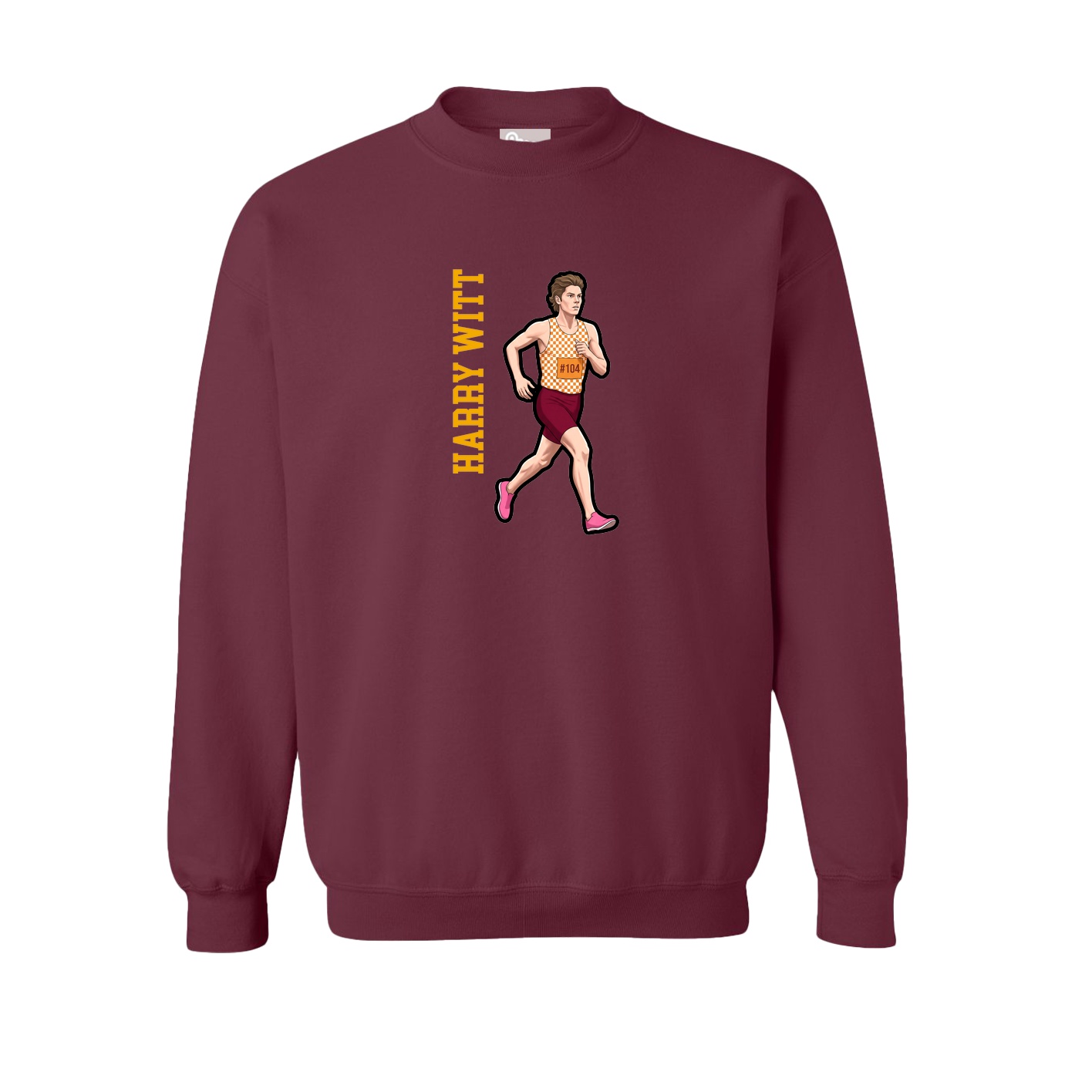 Fleece Crew — Name Vertical in Maroon