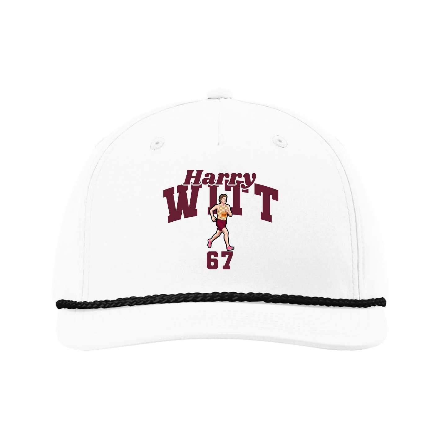 Five-Panel Classic Rope Cap — Signature Arch in White