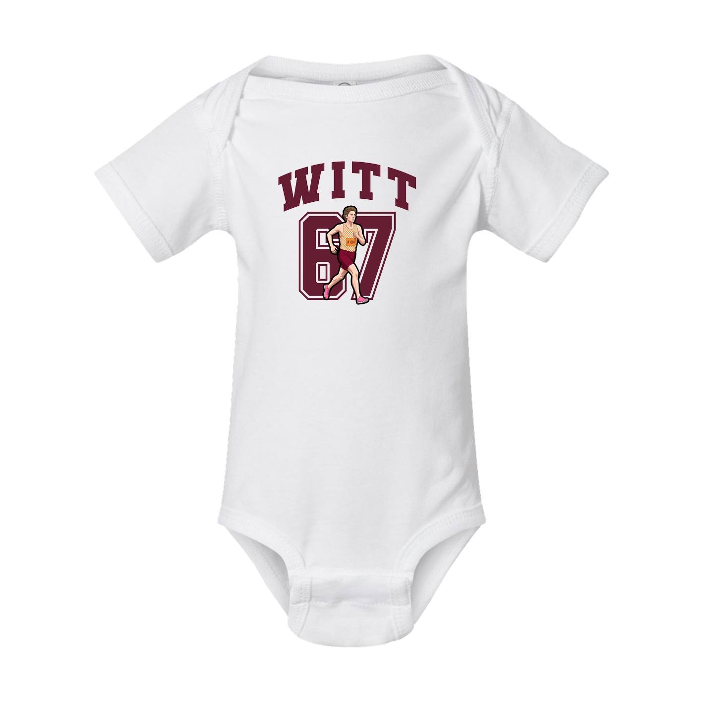 Baby Onesie — Number in White