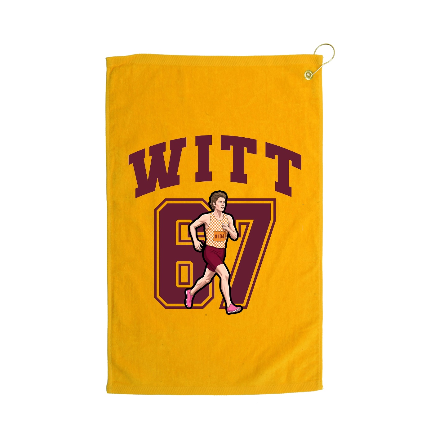 Golf Towel — Number in Gold