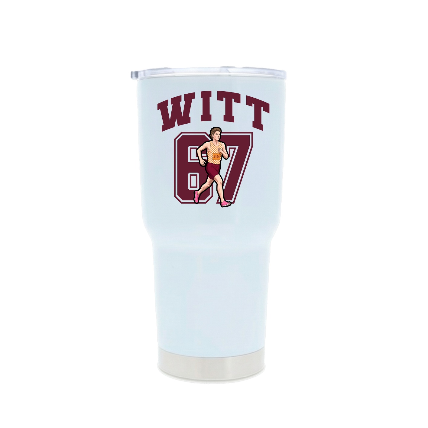 30oz Stainless Steel Tumbler — Number in White