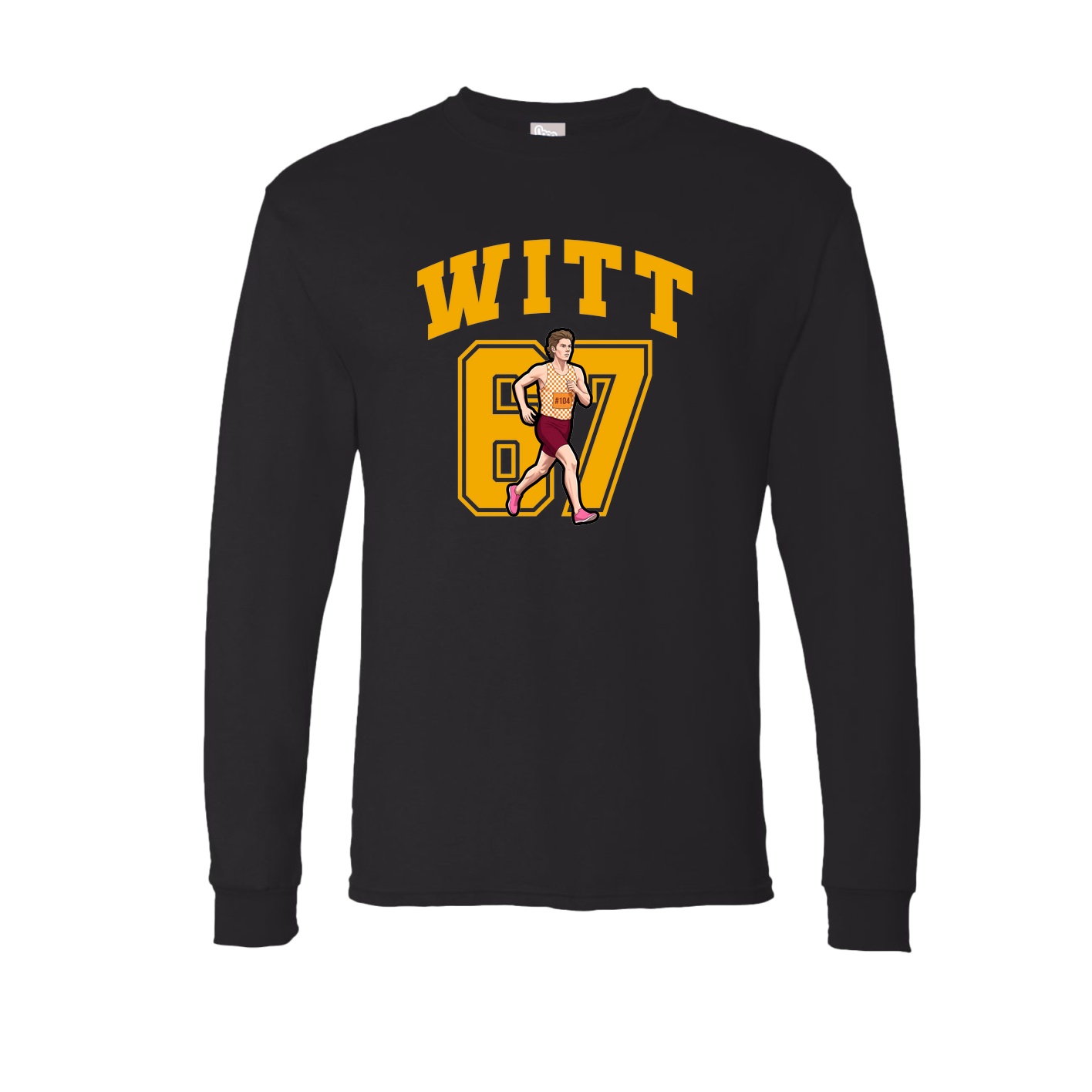 Long Sleeve Tee — Number in Black