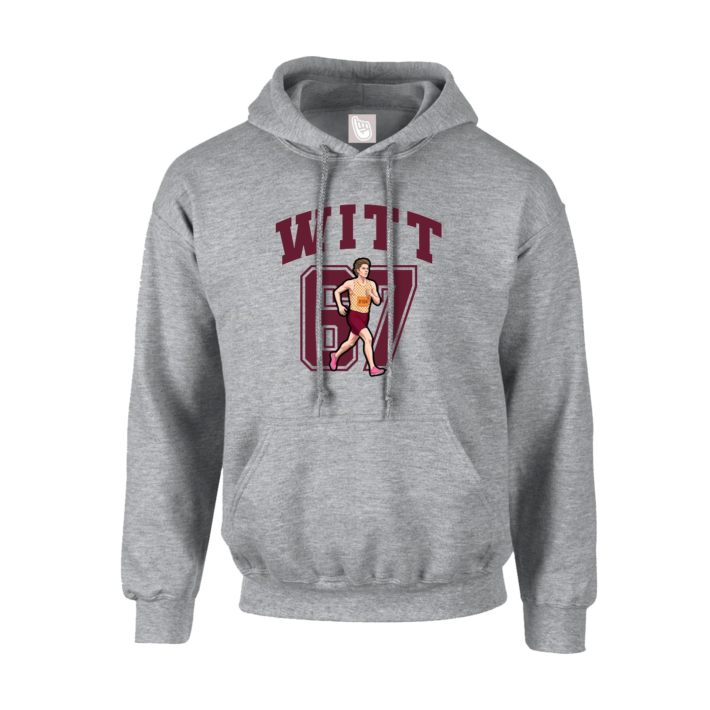 Hoodie — Number in Grey
