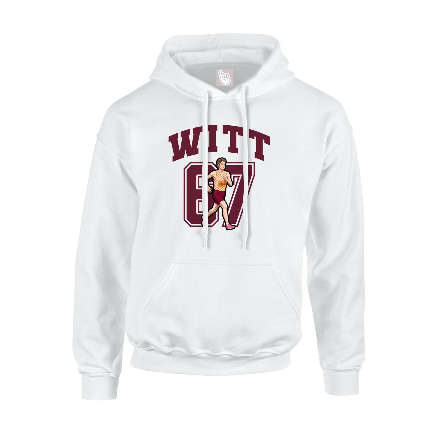 Youth Hoodie — Number in White