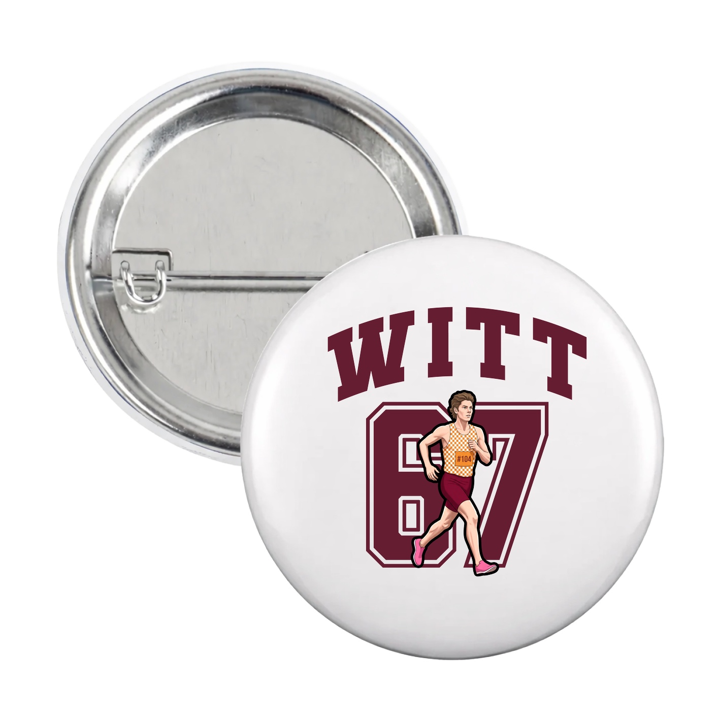 Game Day Button — Number in White