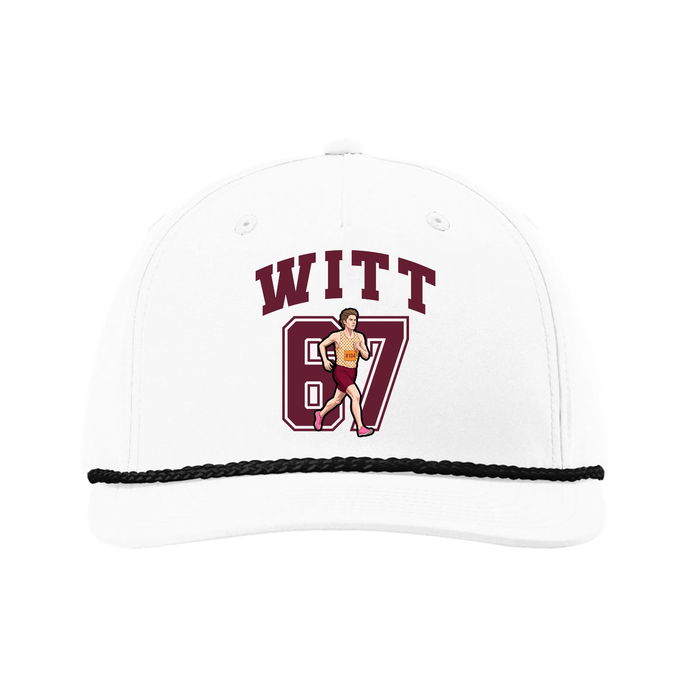 Five-Panel Classic Rope Cap — Number in White