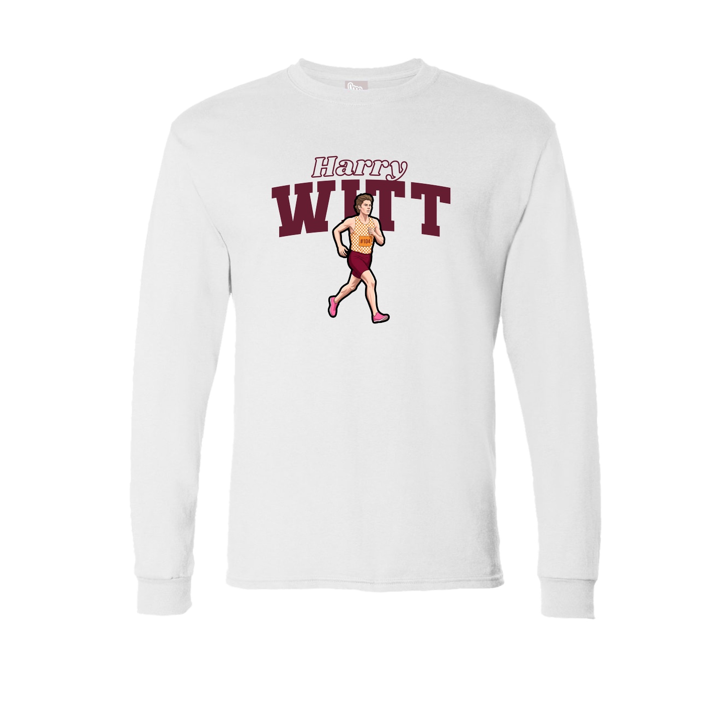Long Sleeve Tee — Name Arch in White