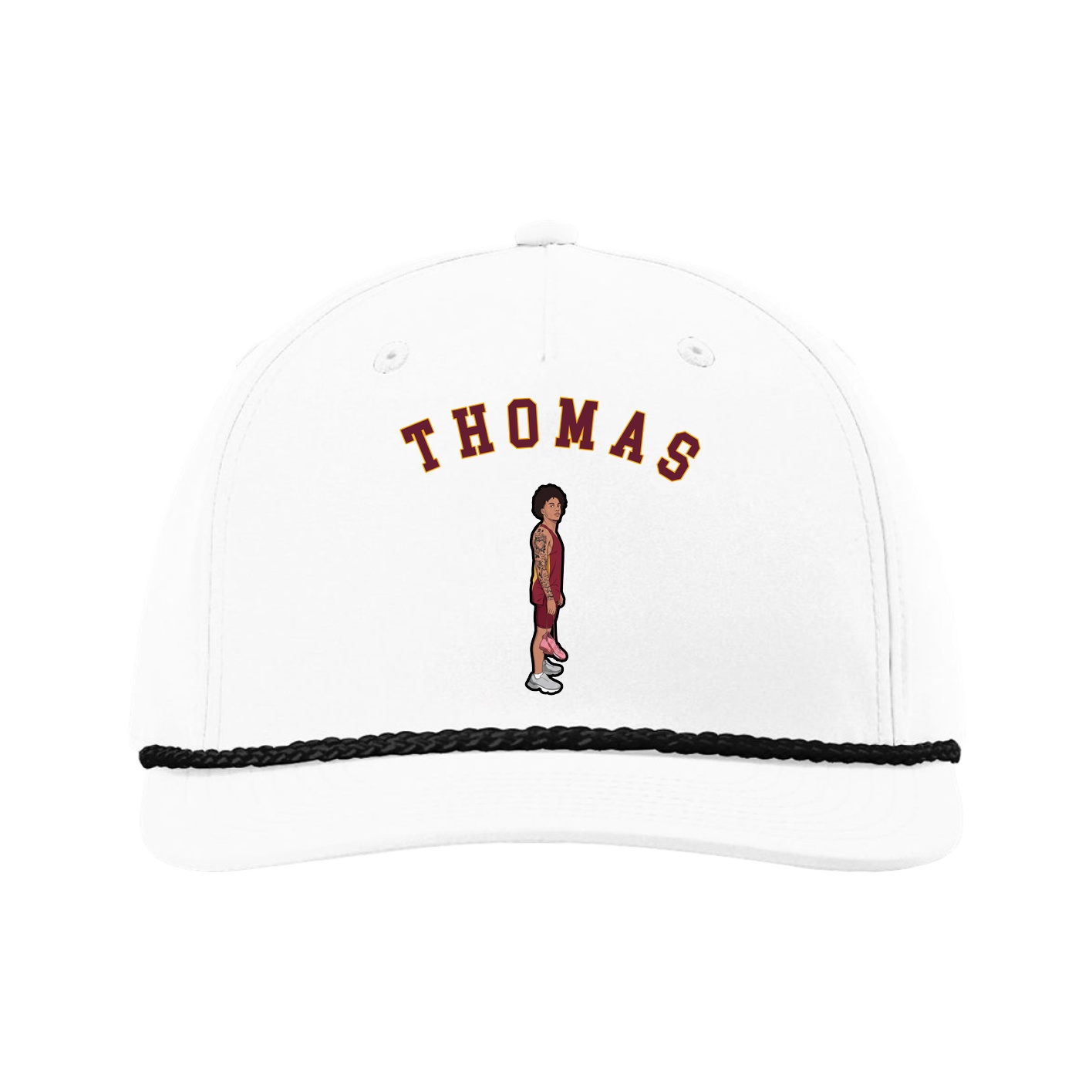 Five-Panel Classic Rope Cap — Shirsey Arch in White