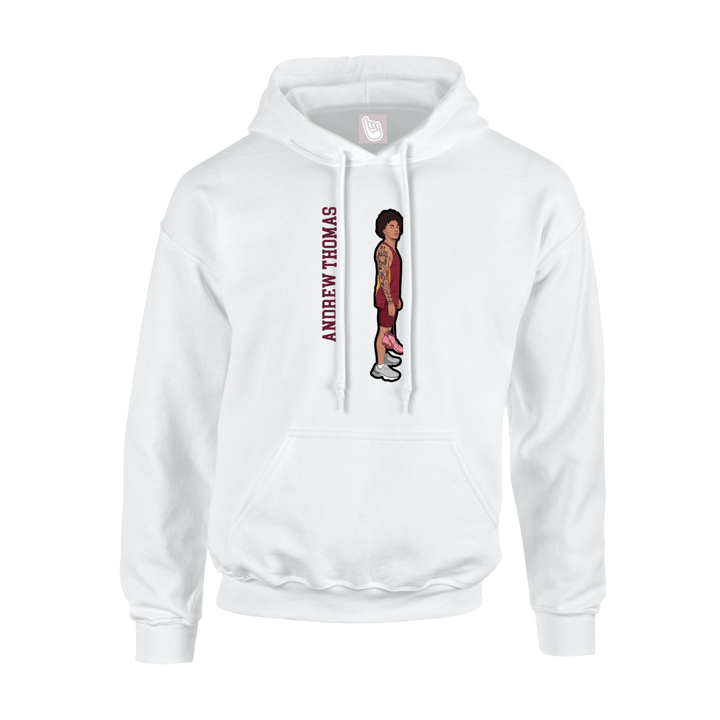 Hoodie — Name Vertical in White