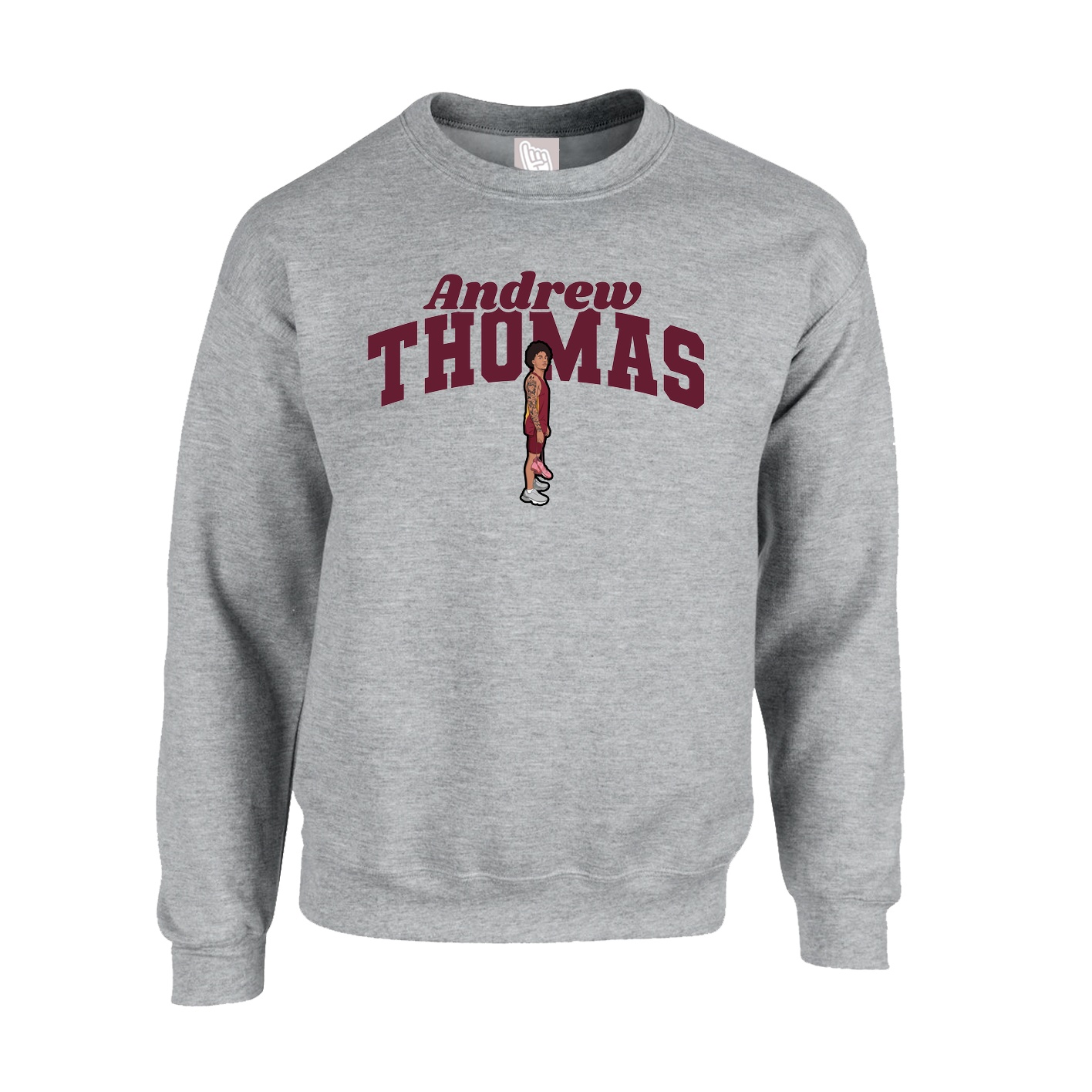 Fleece Crew — Signature Arch in Grey