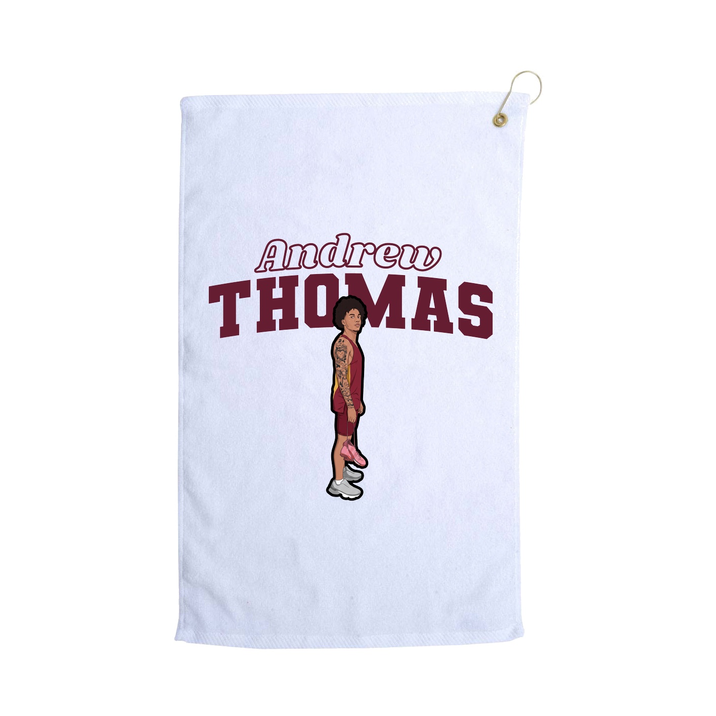 Golf Towel — Name Arch in White