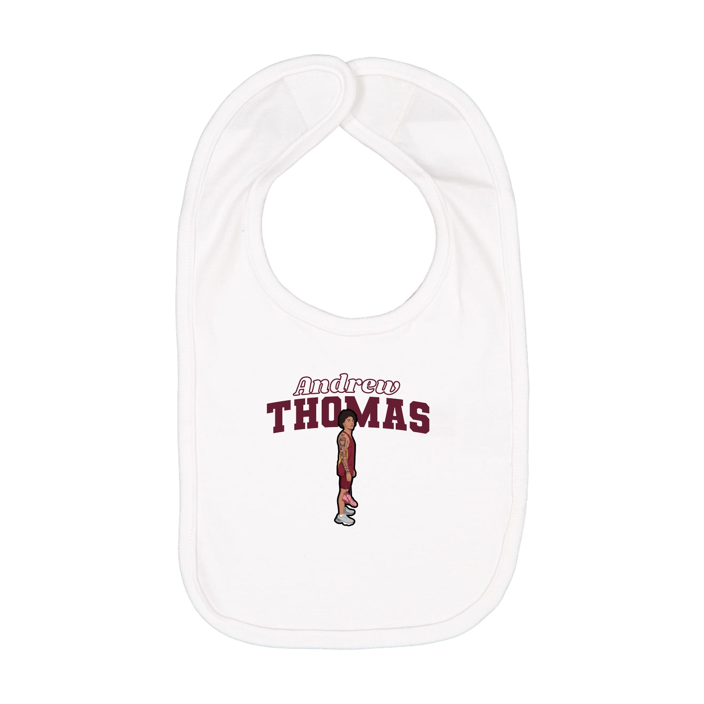 Infant Bib — Name Arch in White