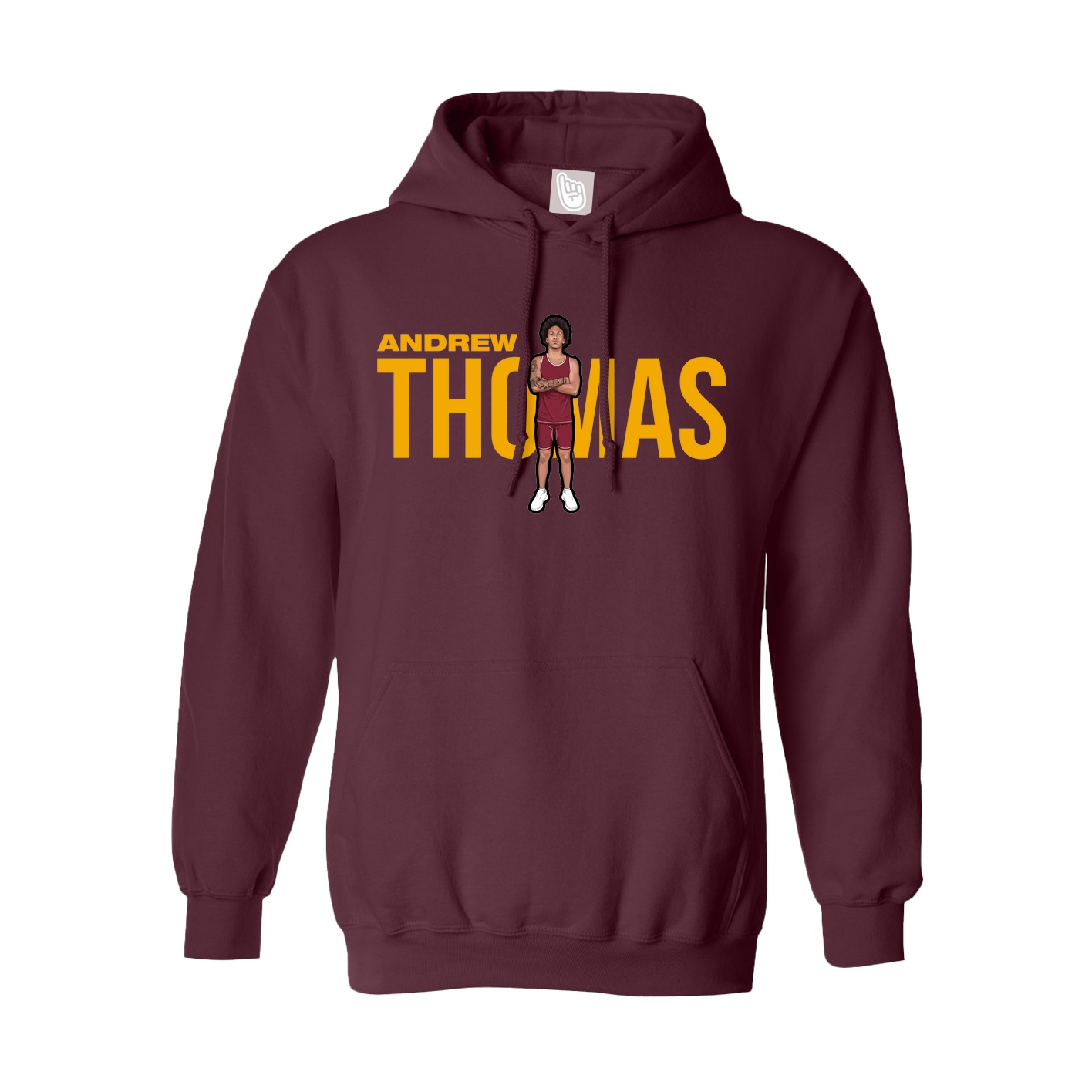 Youth Hoodie — Player Name in Maroon